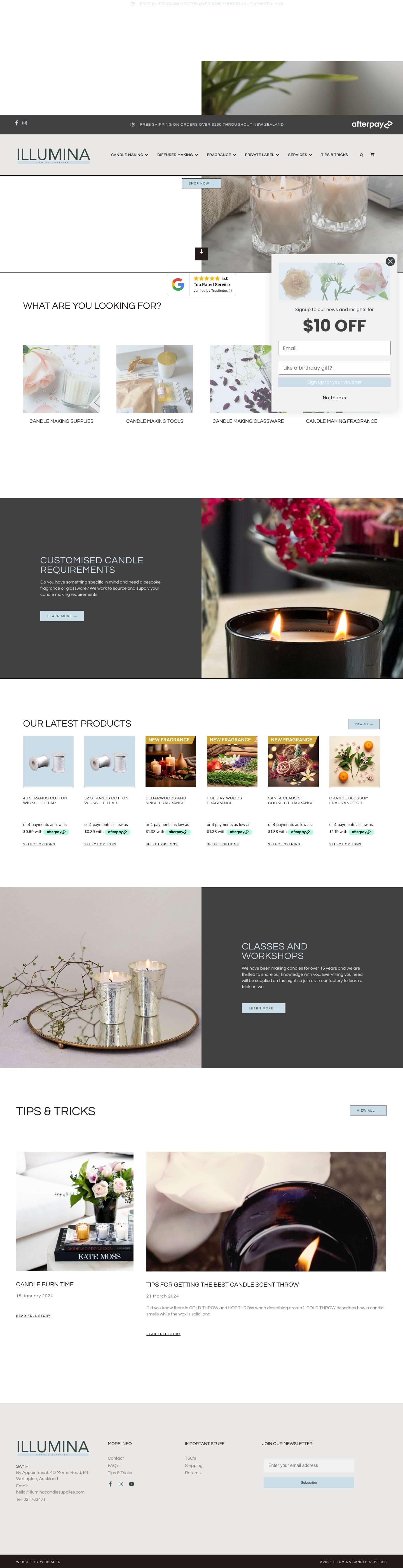 Candle Making Supplies Specialists - Illumina Candle Supplies - Full Screenshot