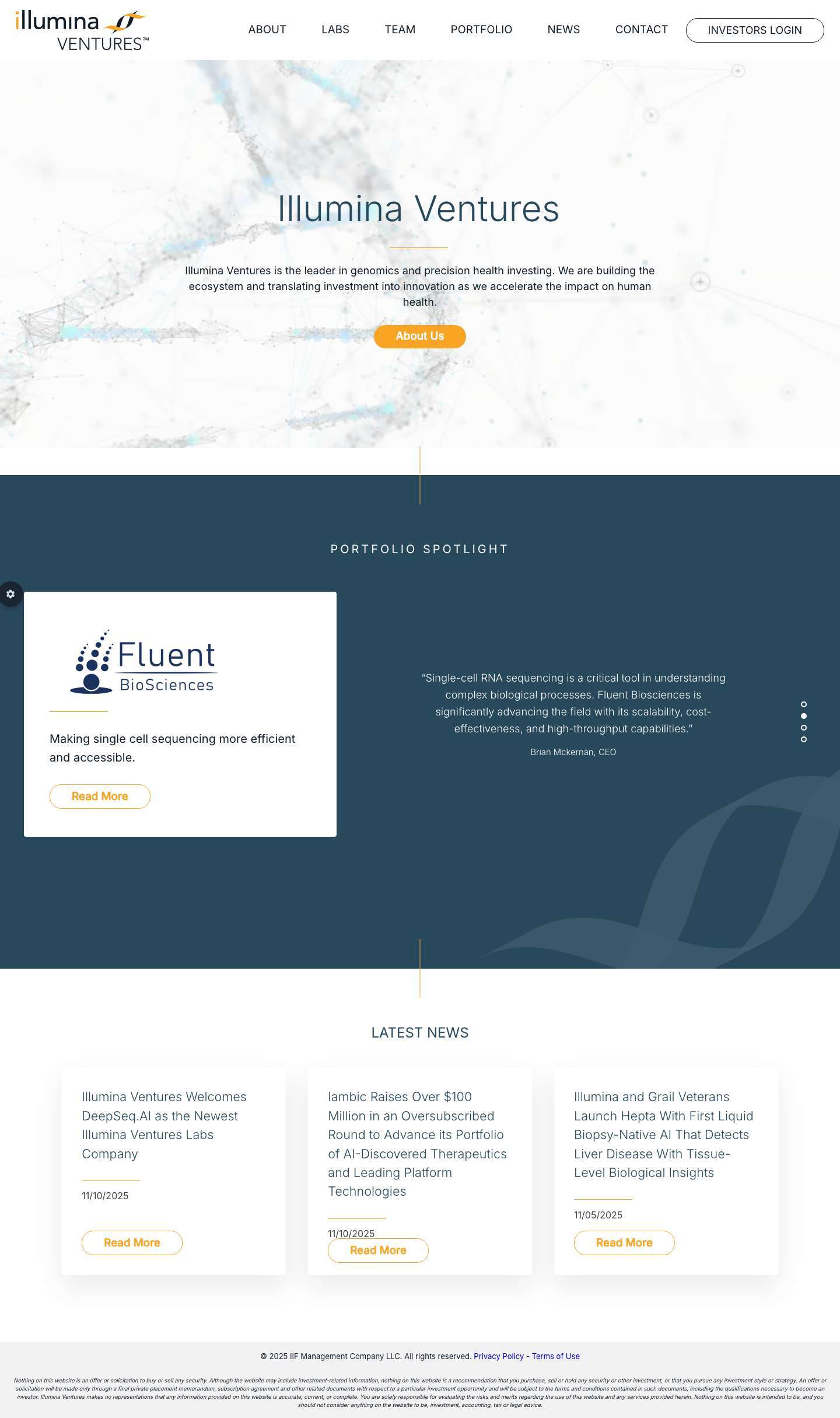 Home - Illumina Ventures - Full Screenshot