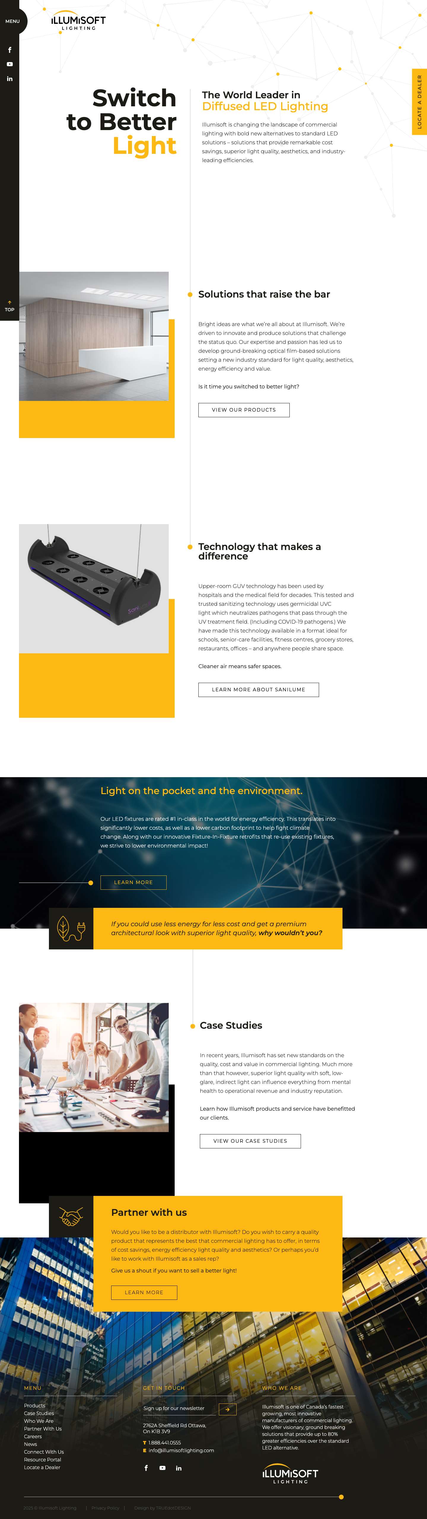 World Leader in Diffused LED Lighting | iLLUMiSOFT Lightingphonelinkedin2youtubefacebookfile-empty - Full Screenshot