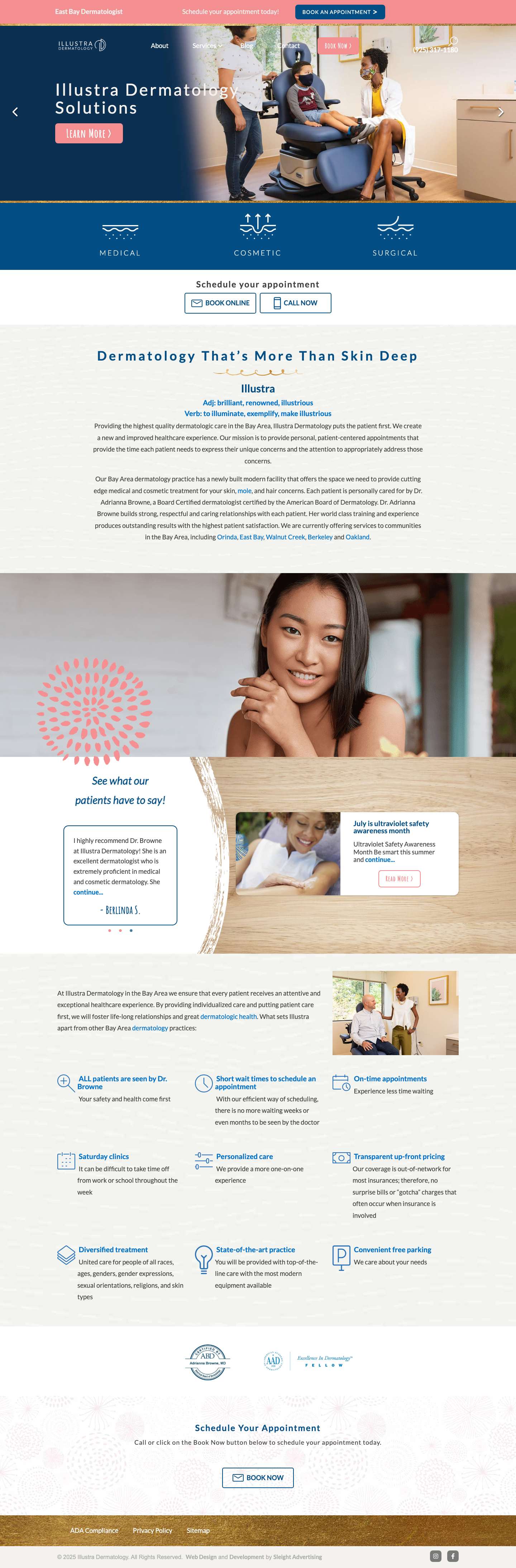 Bay Area Dermatology: Medical & Cosmetic Skin Treatments | Illustra - Full Screenshot