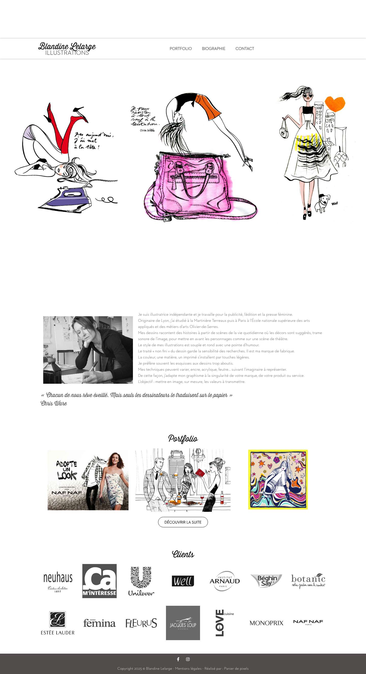 Accueil - Illustrations Blandine Lelarge - Full Screenshot