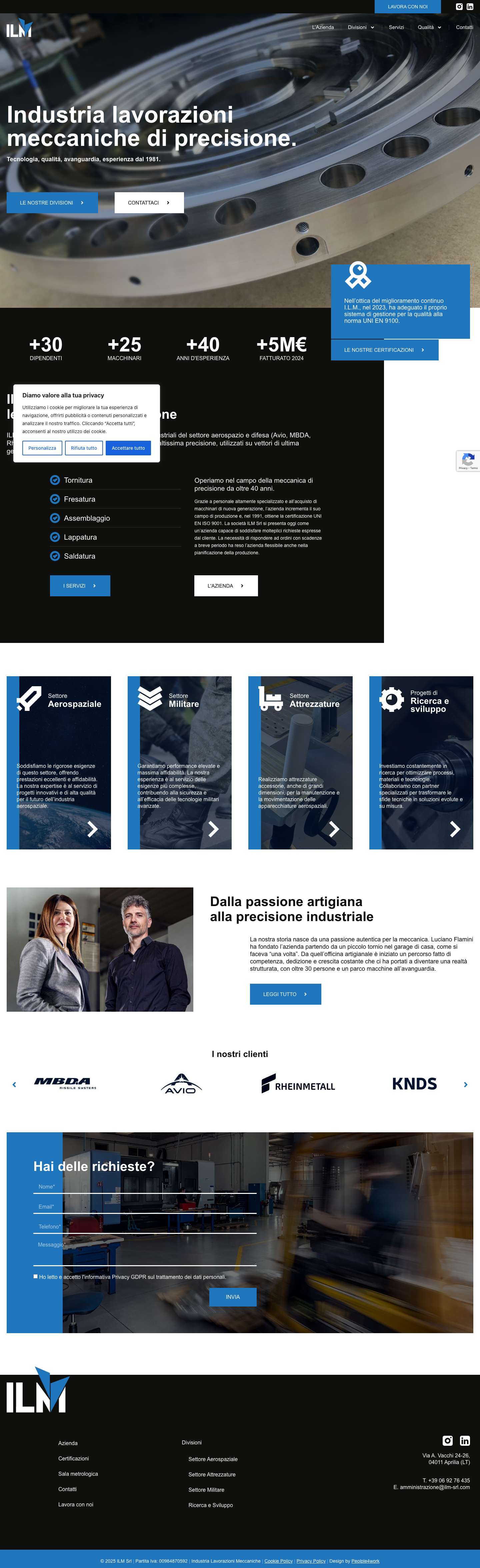 Industria Lavorazioni Meccaniche - ILM srl - Full Screenshot