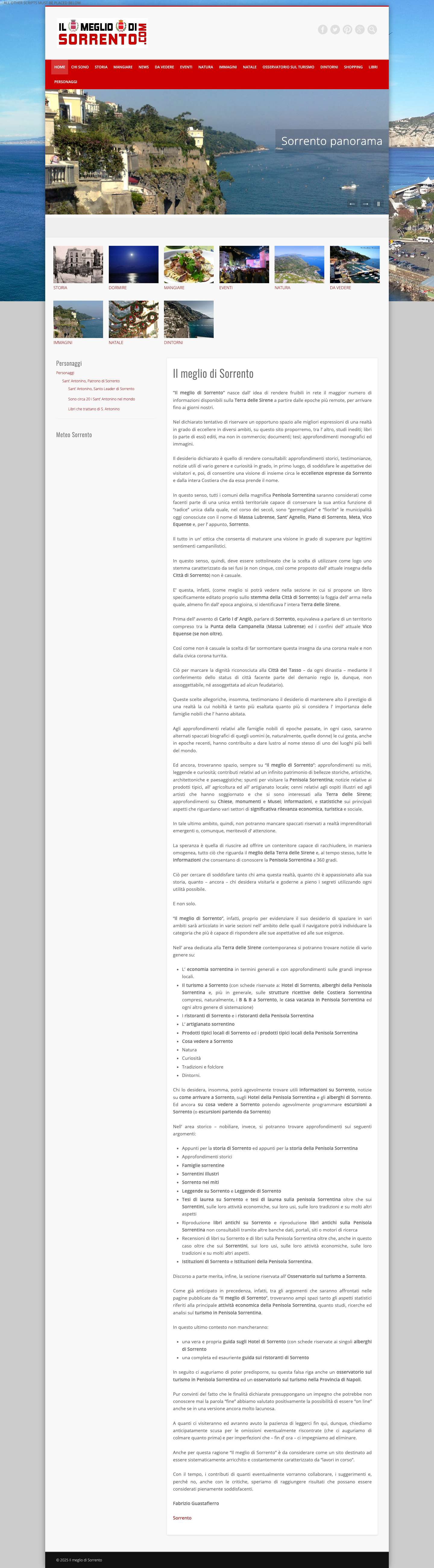 Sorrento Info Turistiche| Guida di Sorrento| Cosa visitare a Sorrento - Full Screenshot