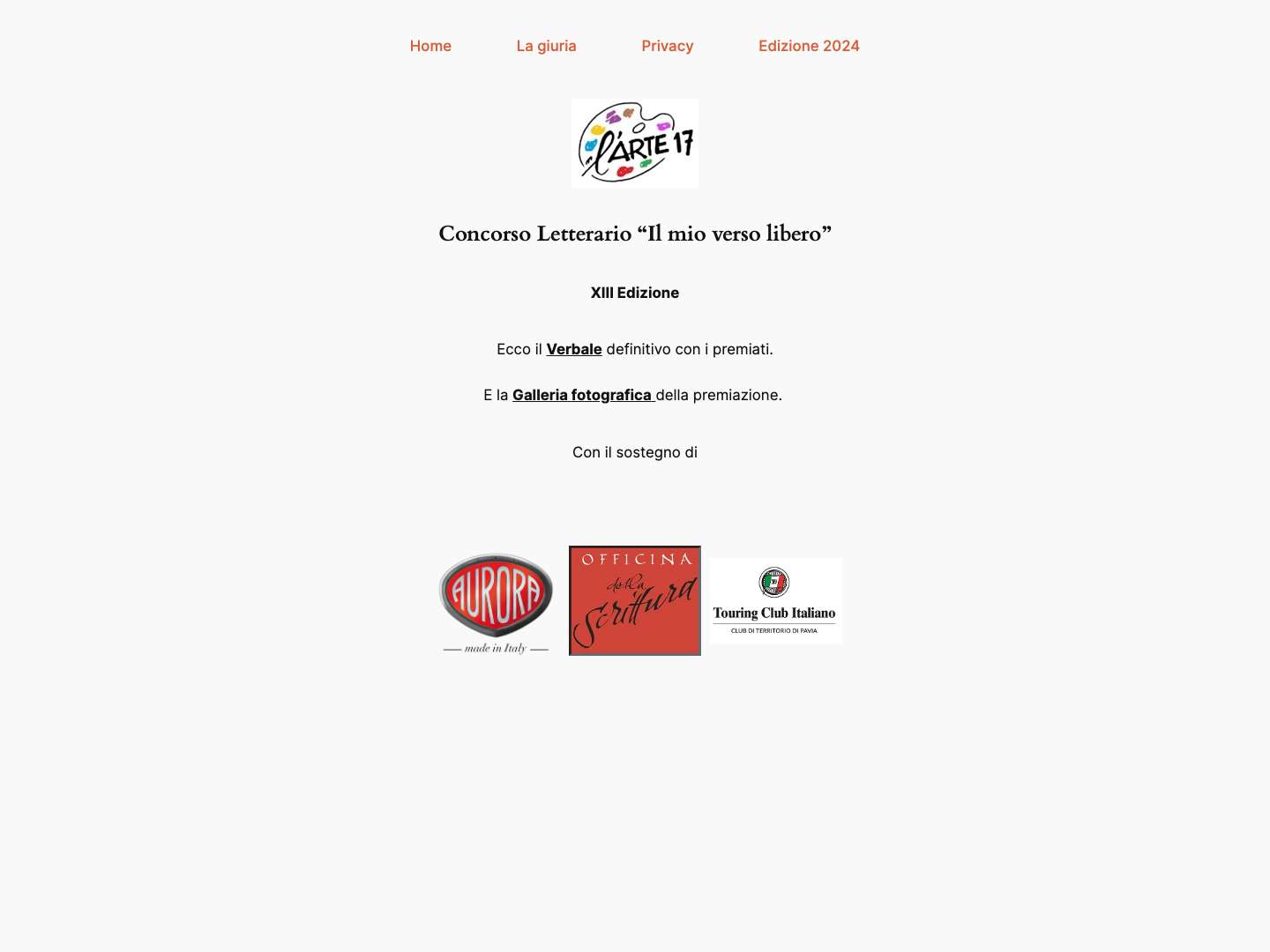 Concorso letterario Il mio verso libero - Full Screenshot