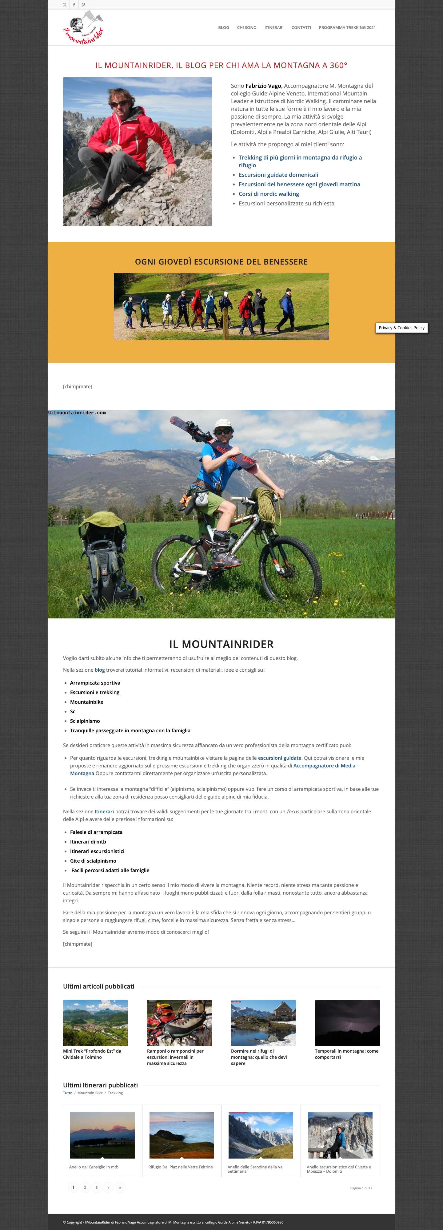 Il Mountainrider, il blog delle attività outdoor in montagna - Full Screenshot
