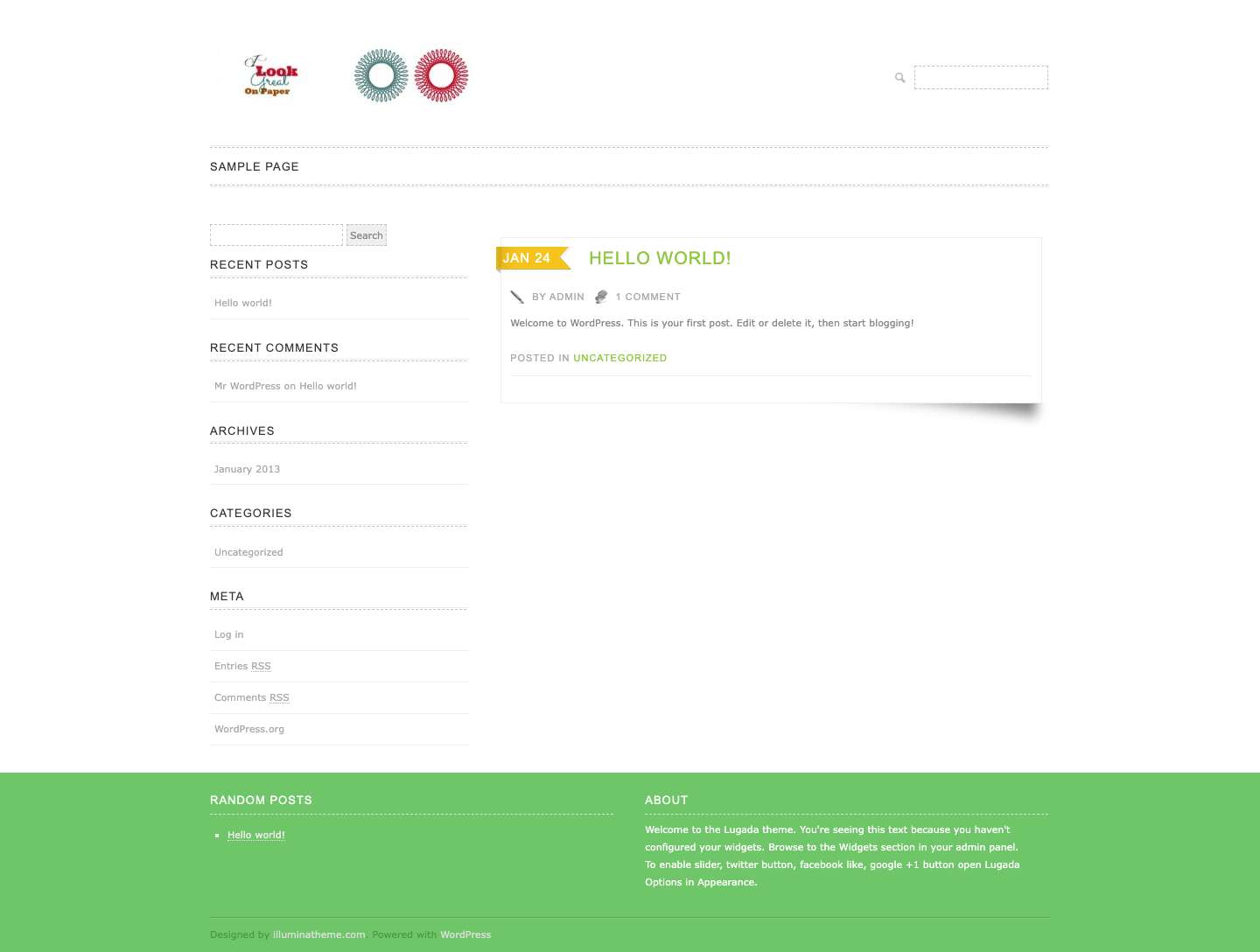 My Site/Blog | Just another WordPress site - Full Screenshot