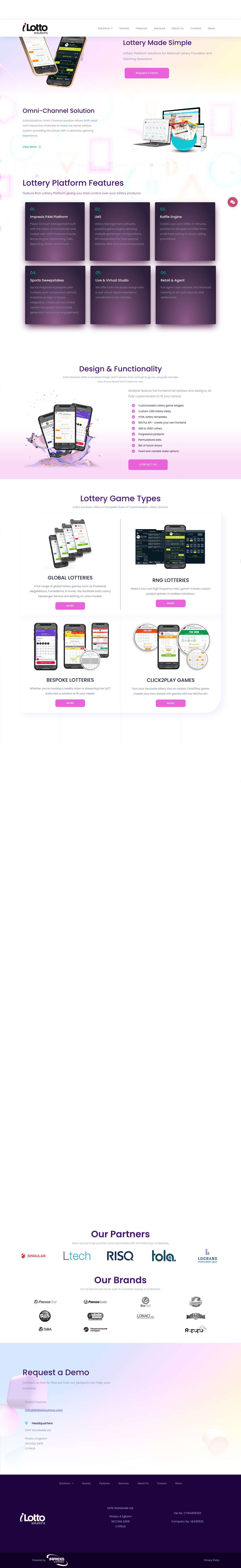 Online Lottery Platform and Turnkey Solutions from iLotto - Full Screenshot