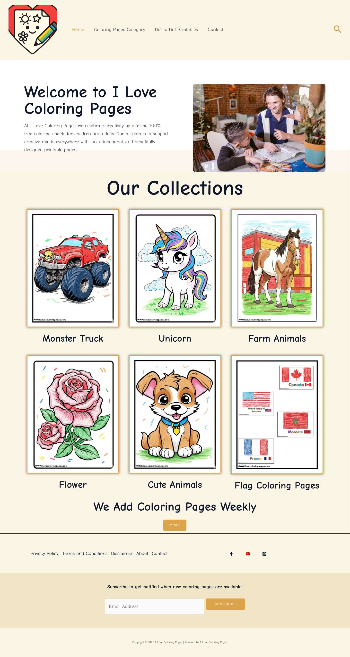 Home - I Love Coloring Pages - Full Screenshot