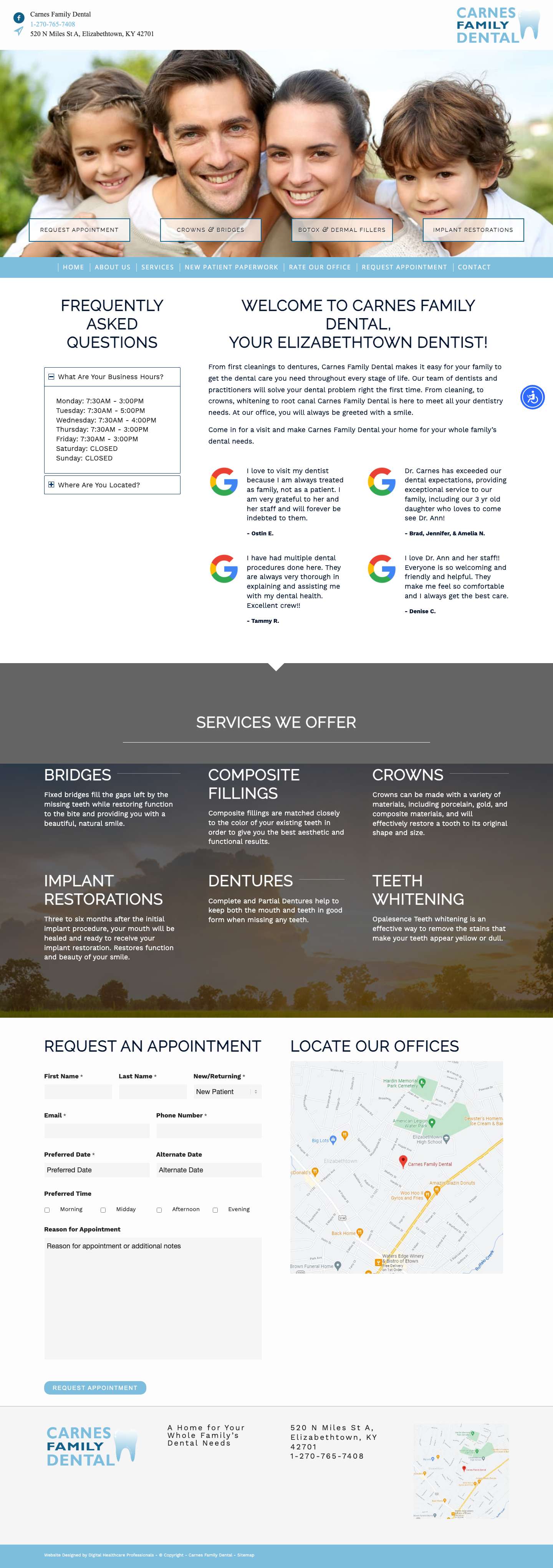 Carnes Family Dental – A Home for Your Whole Family’s Dental Needs - Full Screenshot