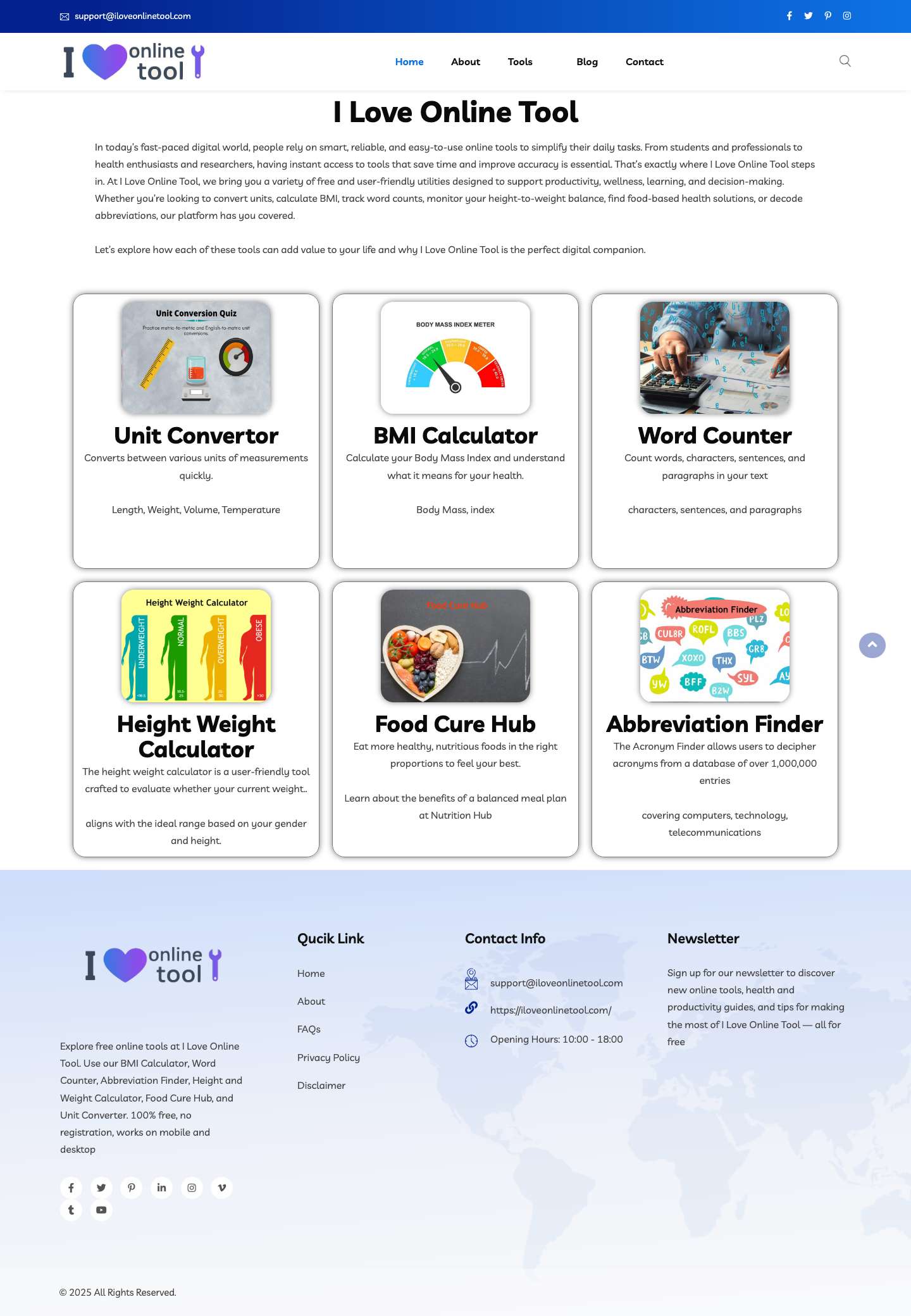 I Love Online Tool | Free Online Tools for Everyday Use - Full Screenshot