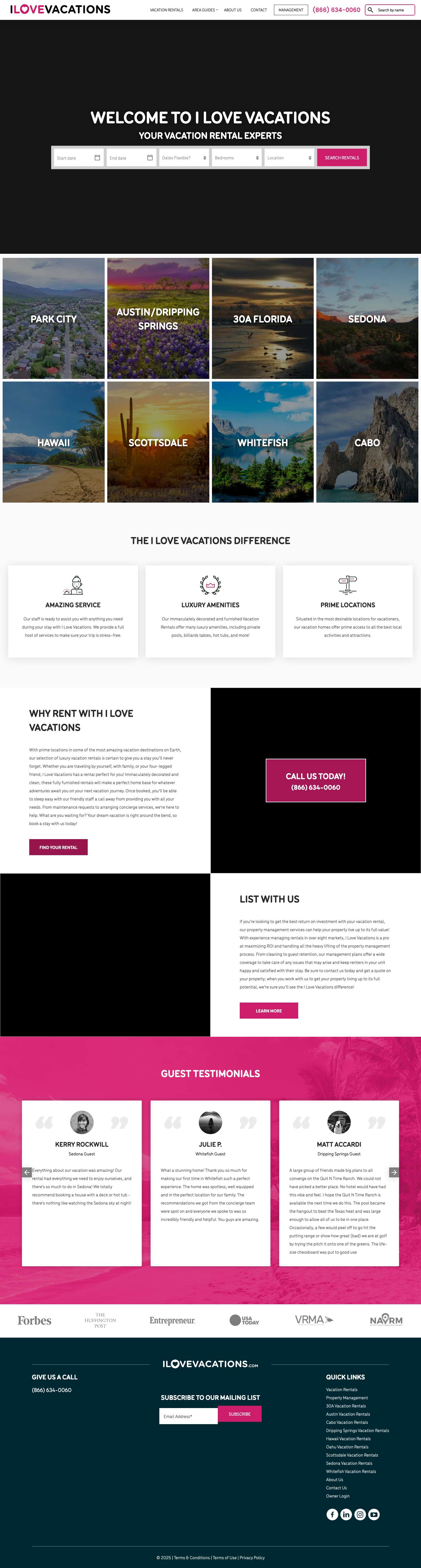 Find your Home Away From Home with I Love Vacations | Park City Vacation Rentals & Beyond - Full Screenshot