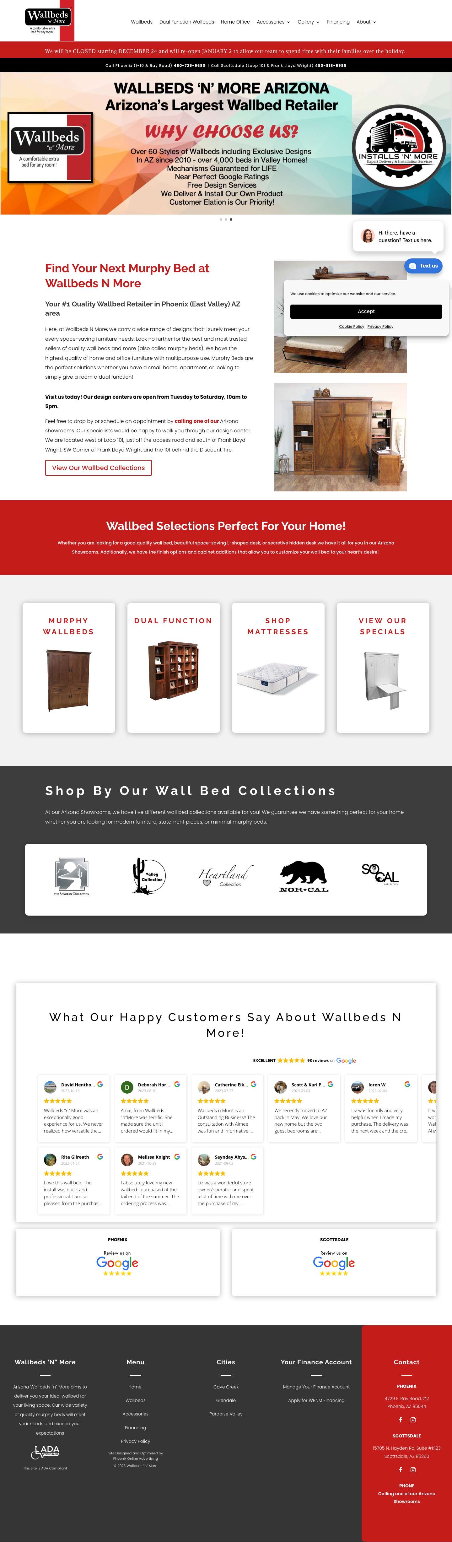 Wallbeds N More Scottsdale | Murphy Beds for Sale in Scottsdale Arizona - Full Screenshot