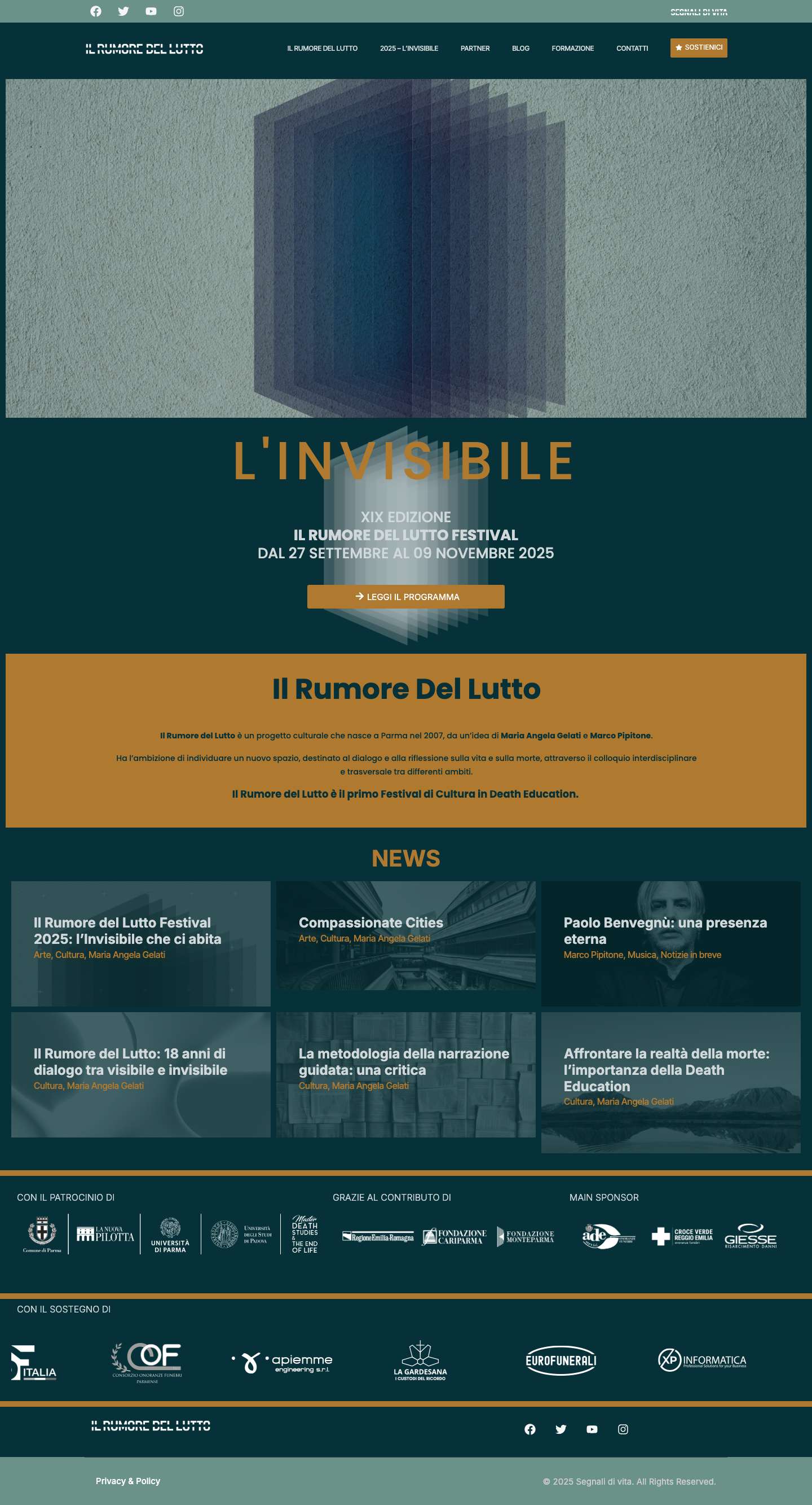 Homepage - Il Rumore del Lutto - Full Screenshot