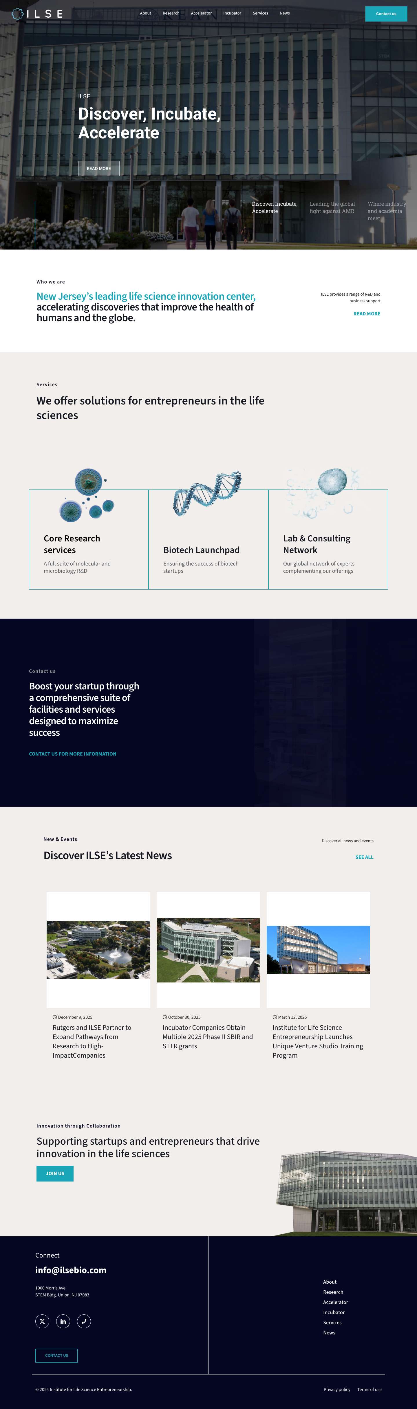 Home - Institute for Life Science Entrepreneurship - Full Screenshot