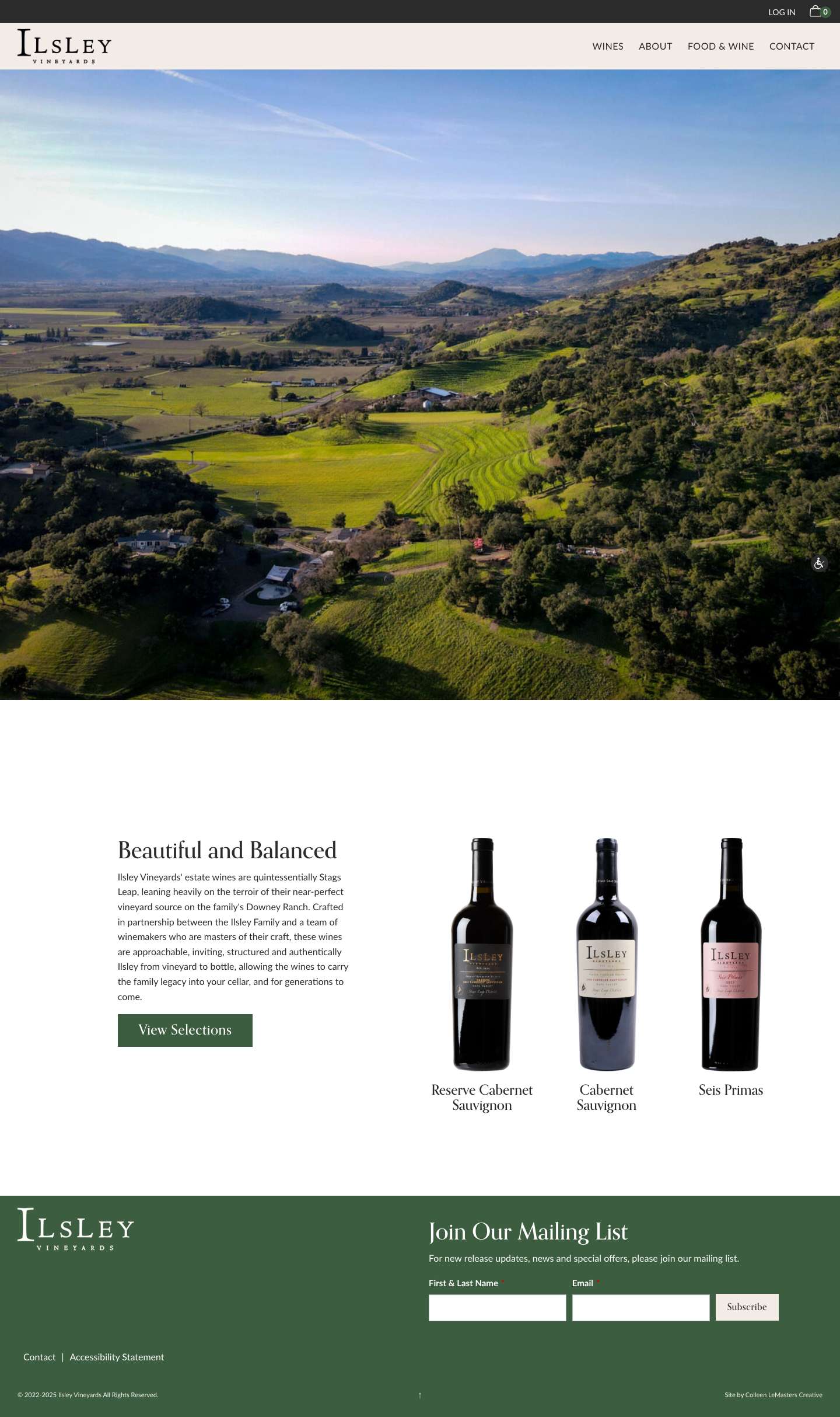 Ilsley Vineyards - Family and tradition with deep Napa Valley roots - Full Screenshot