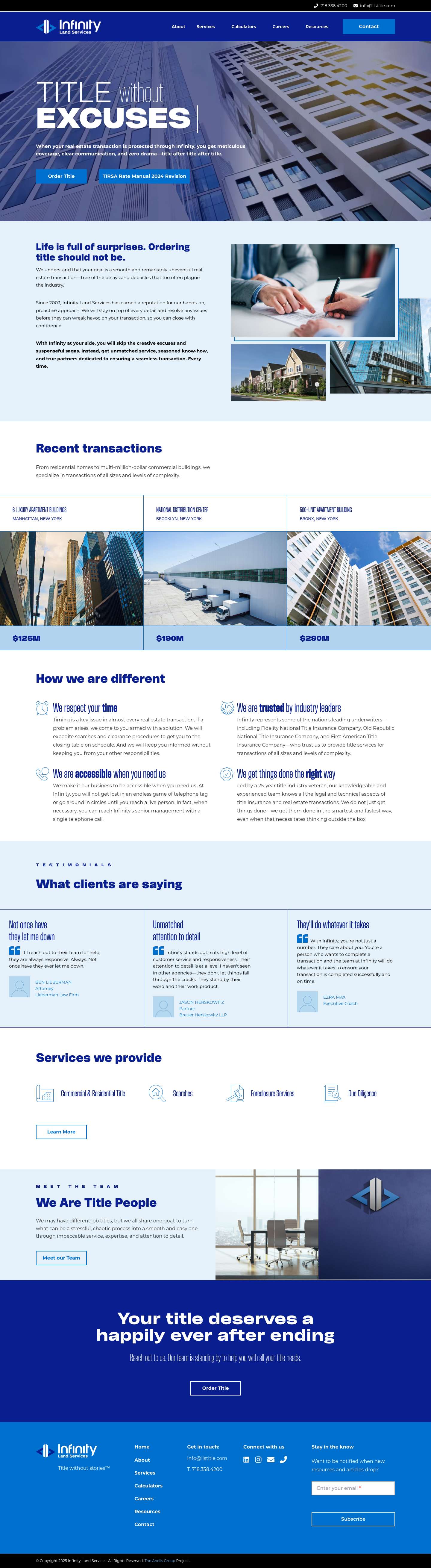 Infinity Land Services Title Insurance | Comprehensive Title Services - Full Screenshot