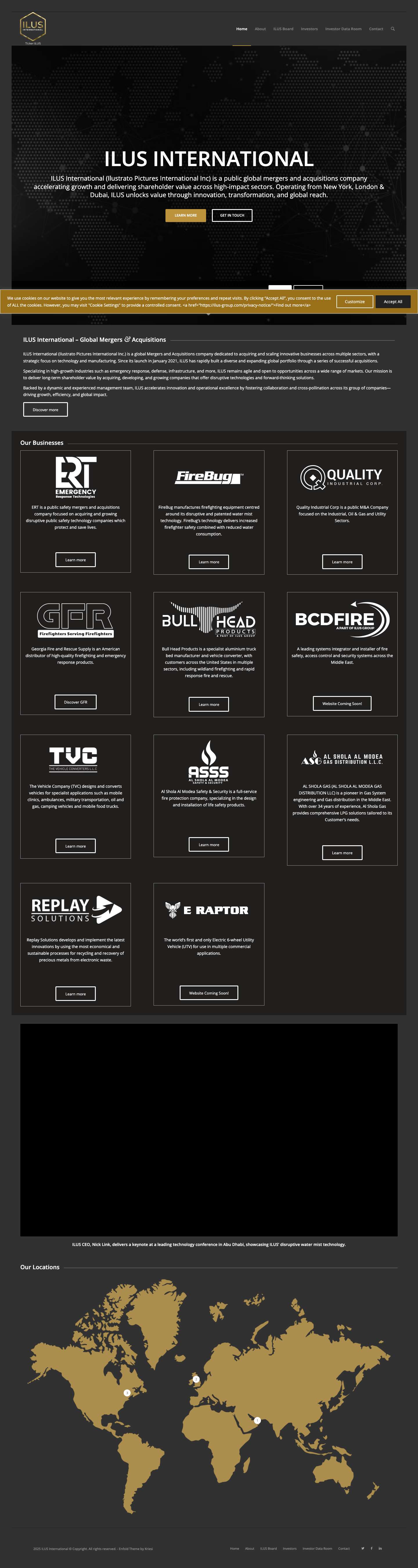 ILUS International - Global Mergers and Acquisitions - Full Screenshot