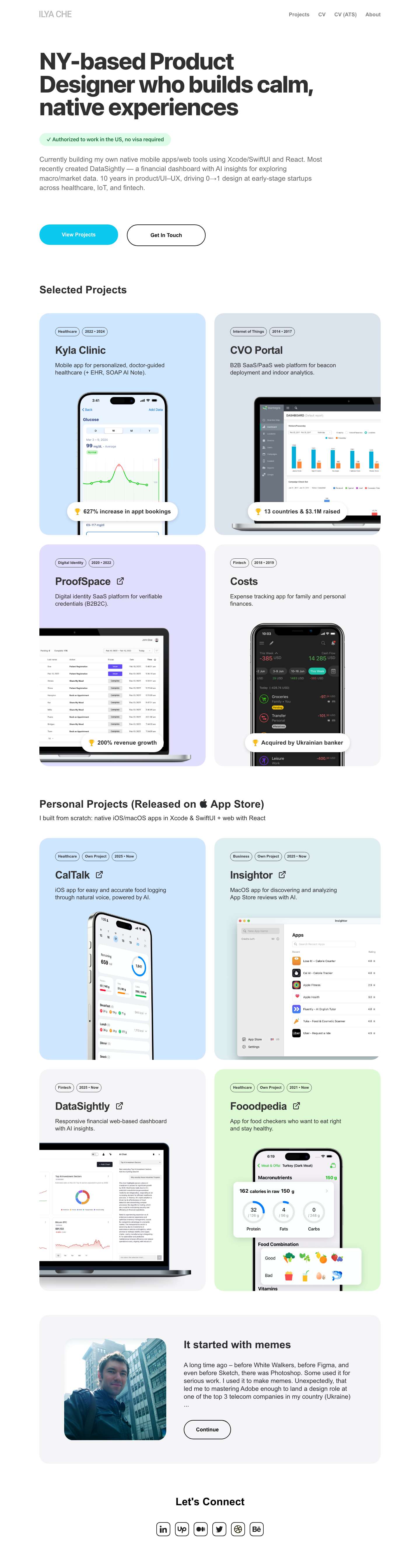 Ilya Che | UX Design & SwiftUI - Full Screenshot