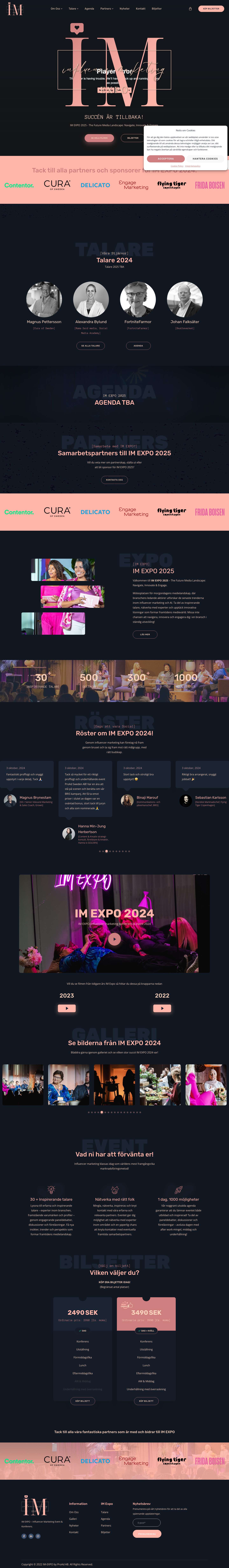 Startsida - IM EXPO - Full Screenshot