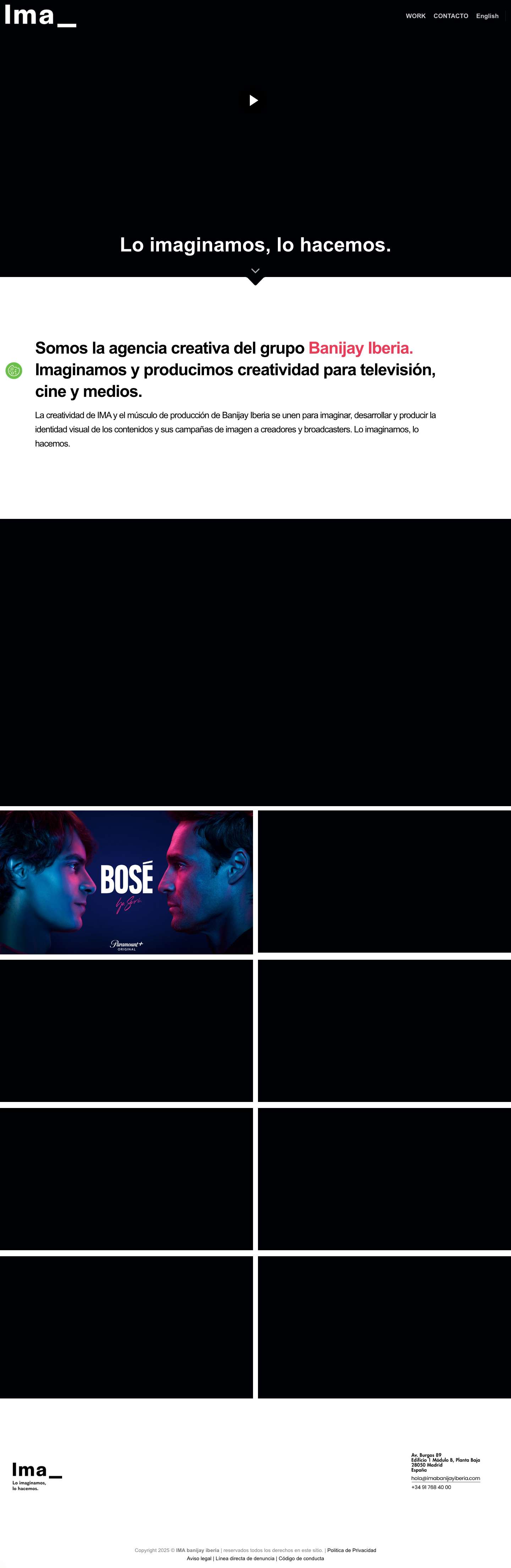 Ima Banijay Iberia – Lo imaginamos, lo hacemos. Somos la agencia creativa del grupo Banijay Iberia. Imaginamos y producimos creatividad para televisión, cine y medios. - Full Screenshot