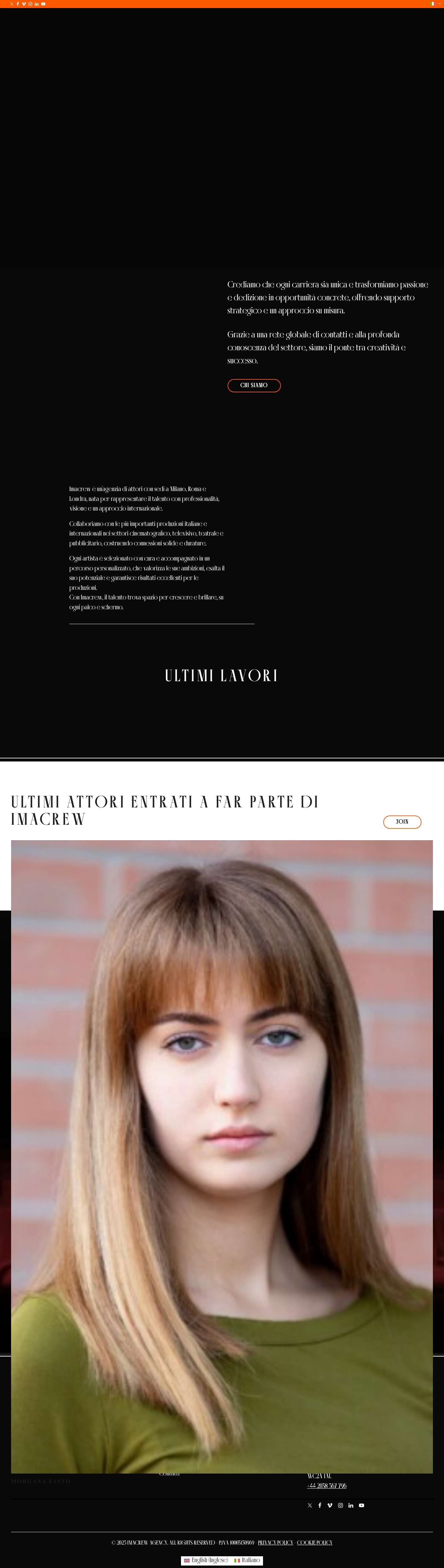 Imacrew - Unconventional Talent Agency a Milano - Full Screenshot