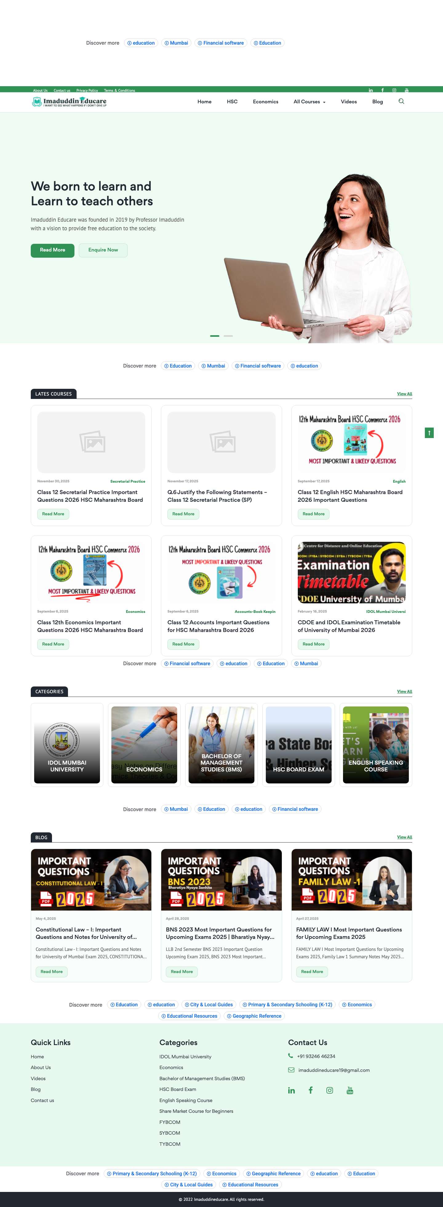 Imaduddin Educare | HomeHome - Imaduddin Educare - Full Screenshot