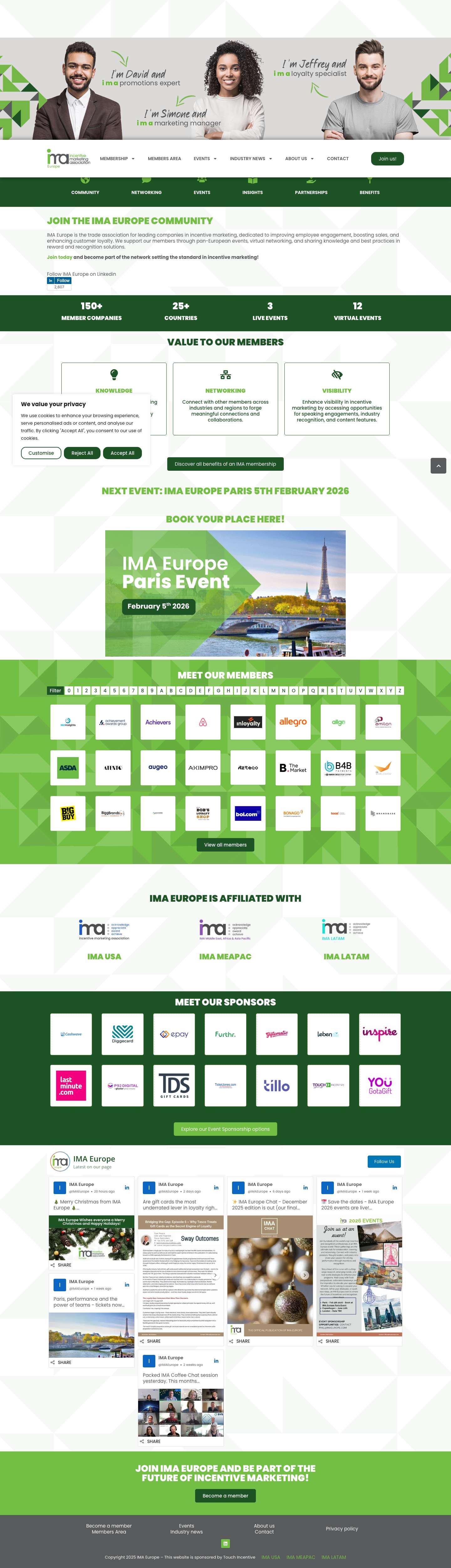 IMA Europe - Incentive Marketing Association - Full Screenshot