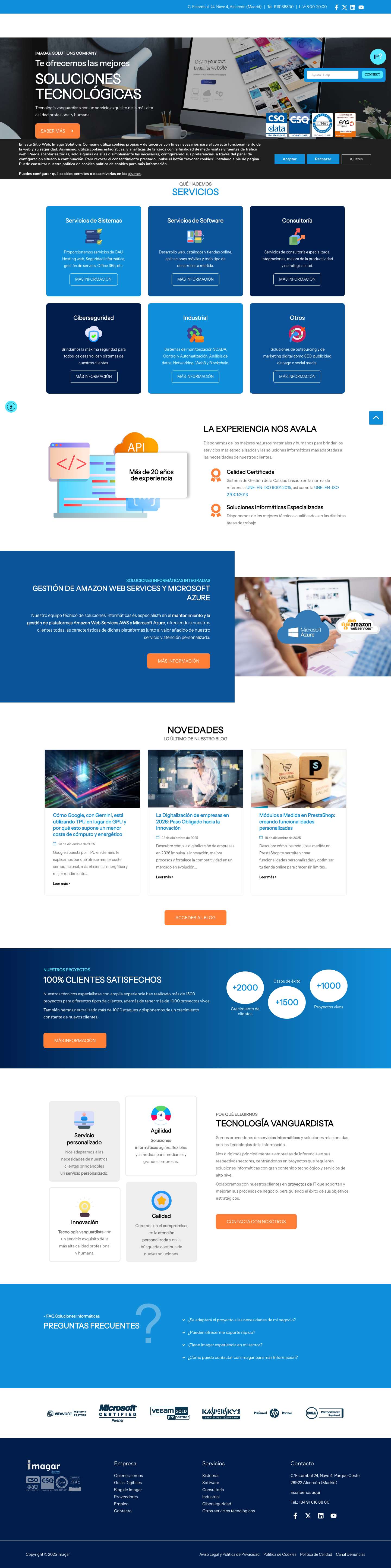 Imagar - Soluciones informáticas y servicios Web para empresas - Full Screenshot