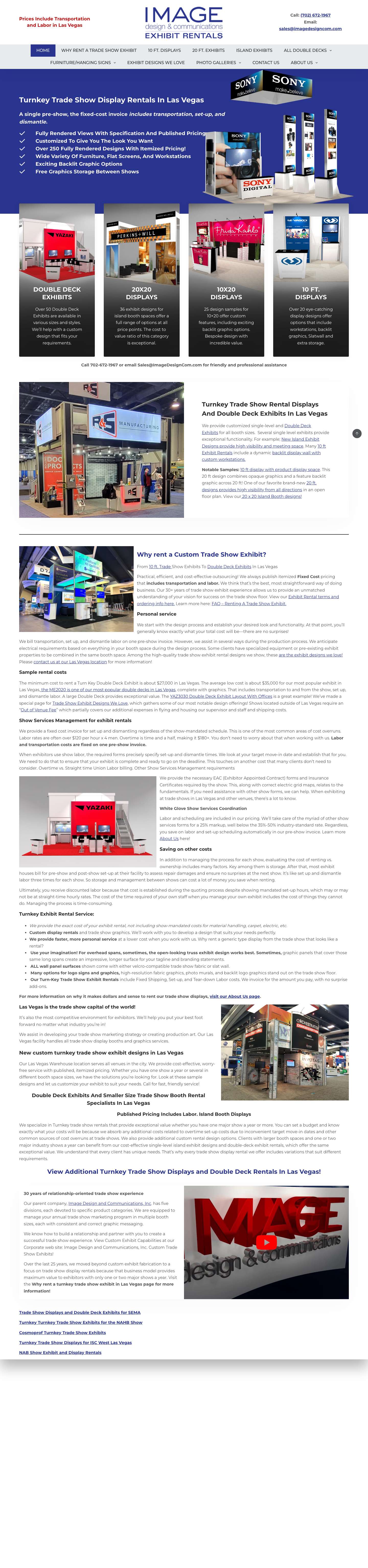 Trade Show Display And Double Deck Rentals In Las Vegas - Full Screenshot