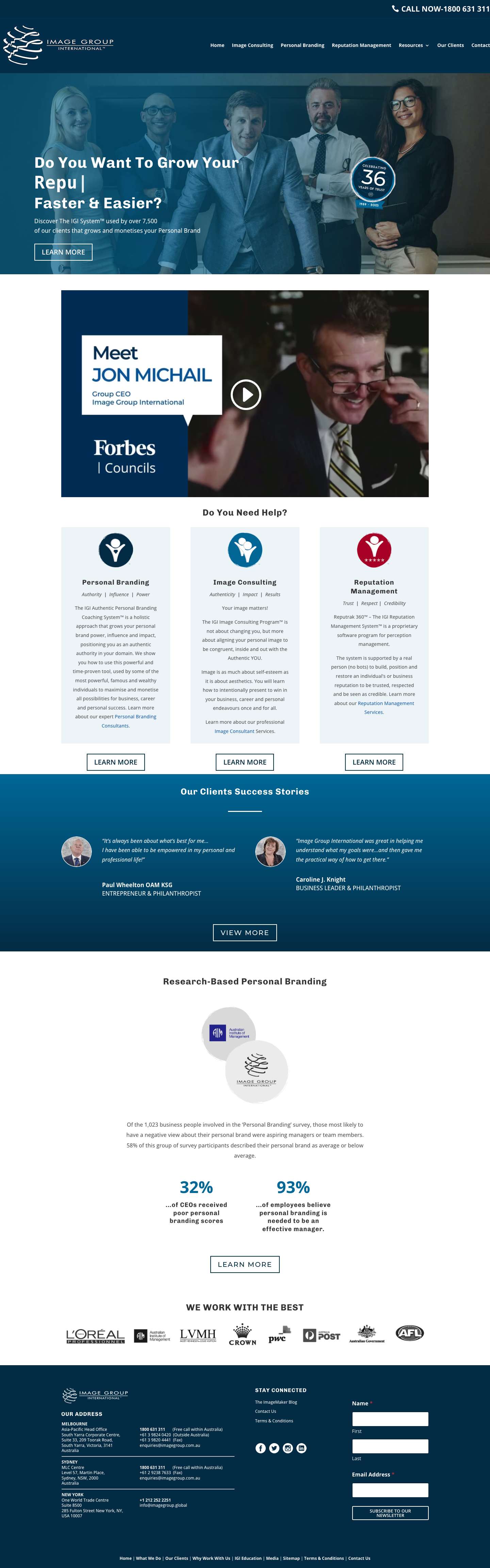 Image Consultants | Personal Branding Consultant | IGI - Full Screenshot