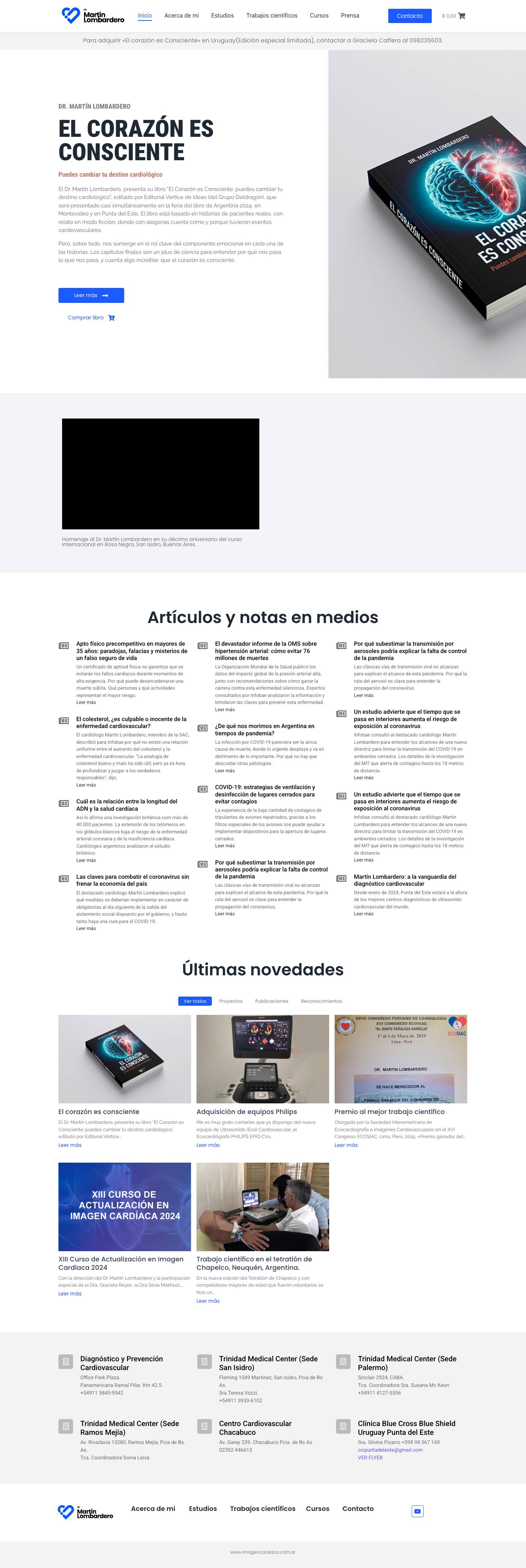 Imagen Cardíaca | Dr. Martín Lombardero – Integramos las técnicas de imagen cardíaca no invasiva a fin de unificar criterios diagnósticos - Full Screenshot