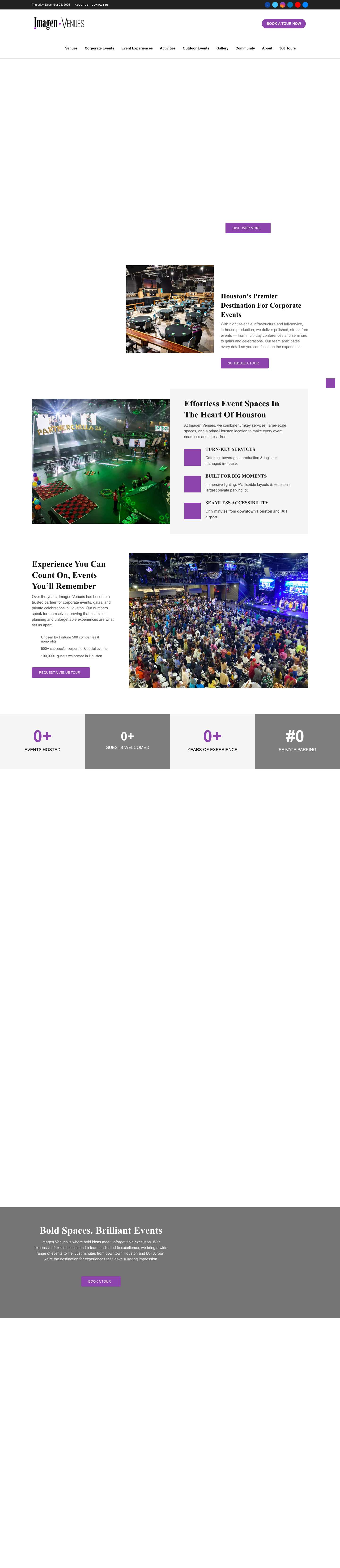 Event Venues in Houston | Corporate & Turn-Key - Full Screenshot