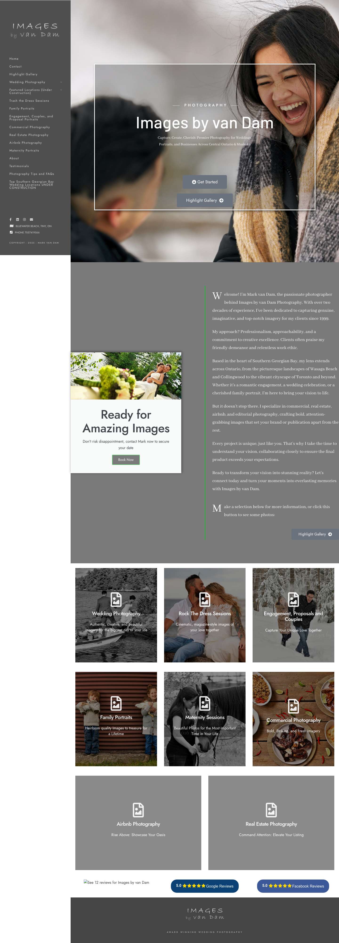 Images by van Dam Photography | Capture, Create, Cherish: Premier Photography for Weddings, Portraits, and Businesses Across Central Ontario & MuskokaGoogle Review BadgeFacebook Review Badge - Full Screenshot