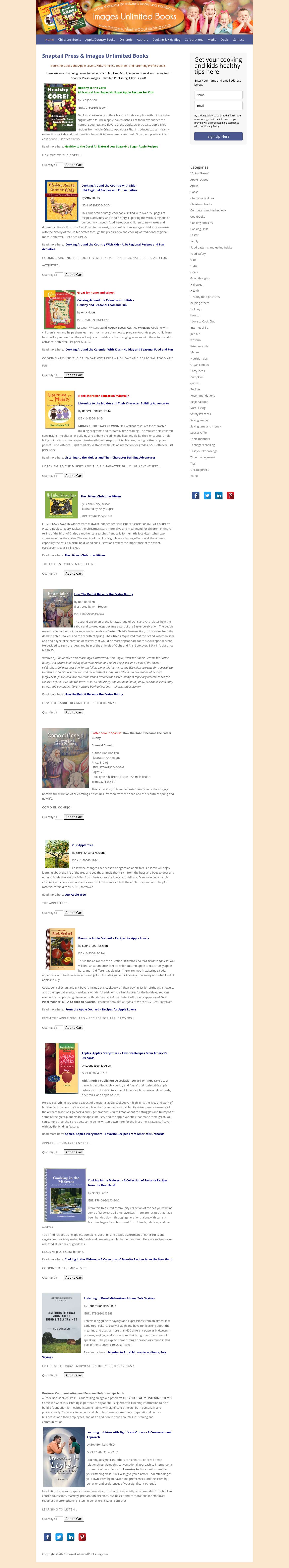 Books for cooks, kids, parents, and teachers Books for cooks and apple lovers, children, families, and parenting professionals - Full Screenshot