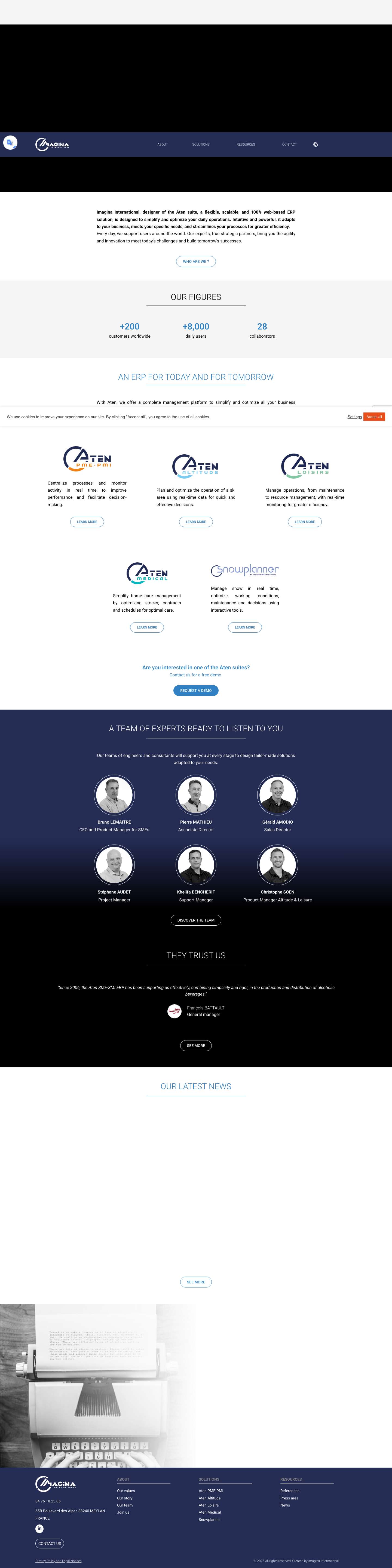 Imagina International - Accueil - Full Screenshot