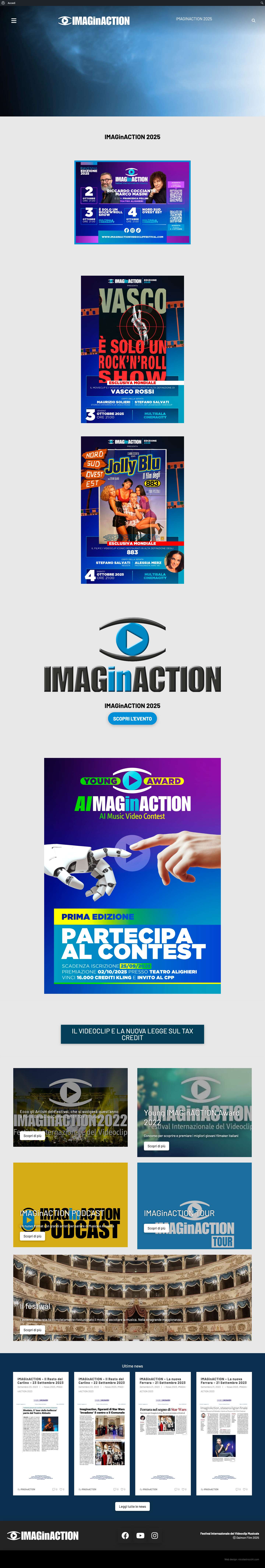 IMAGinACTION | Il primo festival internazionale del videoclip musicale - Full Screenshot