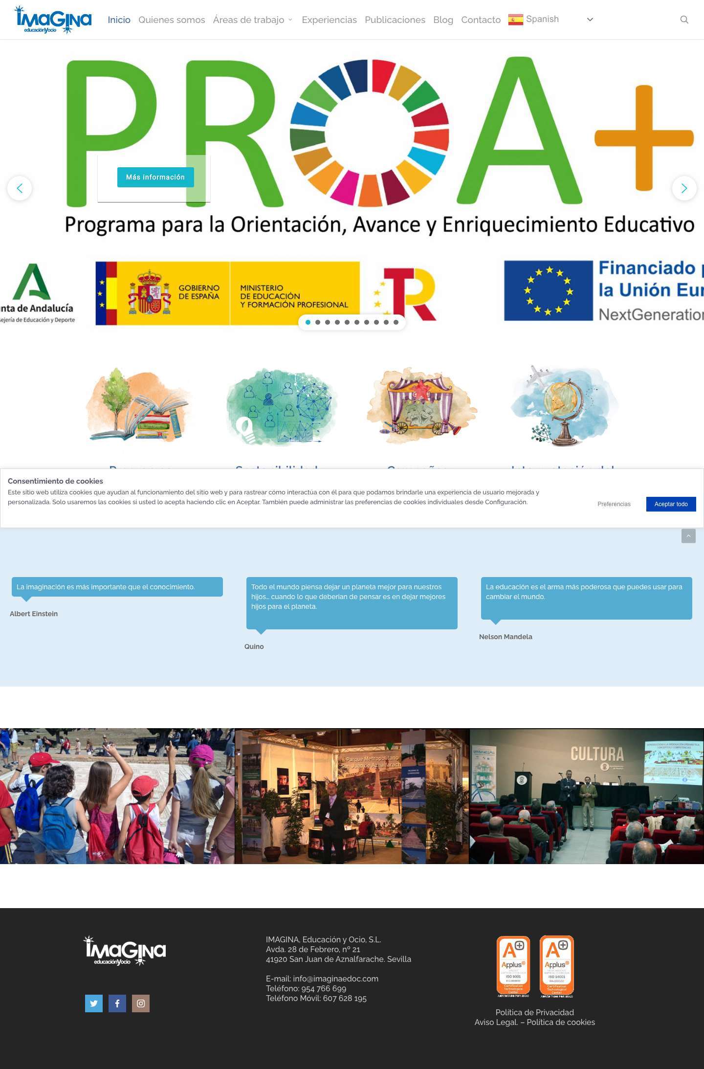 Consultora educación y medio ambiente formación y eventos - Full Screenshot