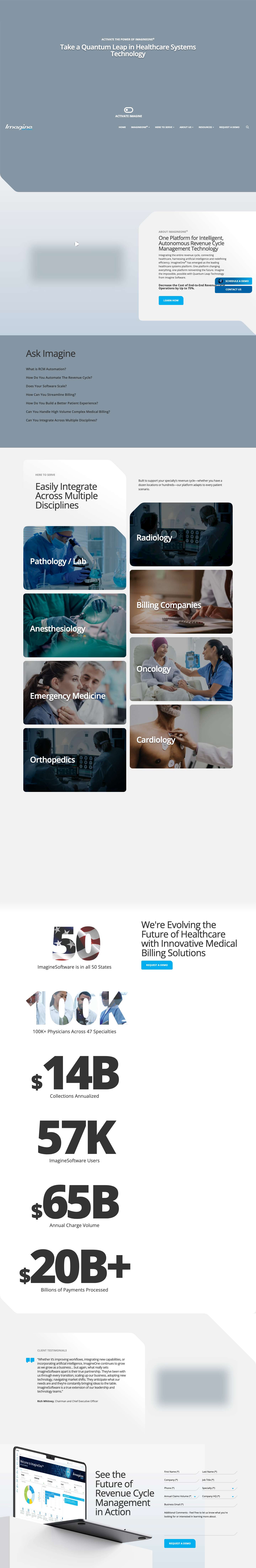 Revenue Cycle Management Software | ImagineSoftware - Full Screenshot
