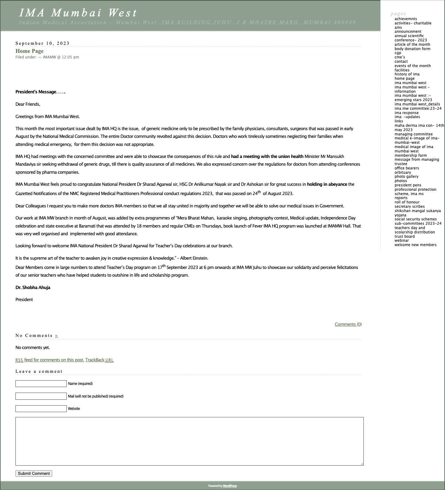 IMA Mumbai West - Full Screenshot