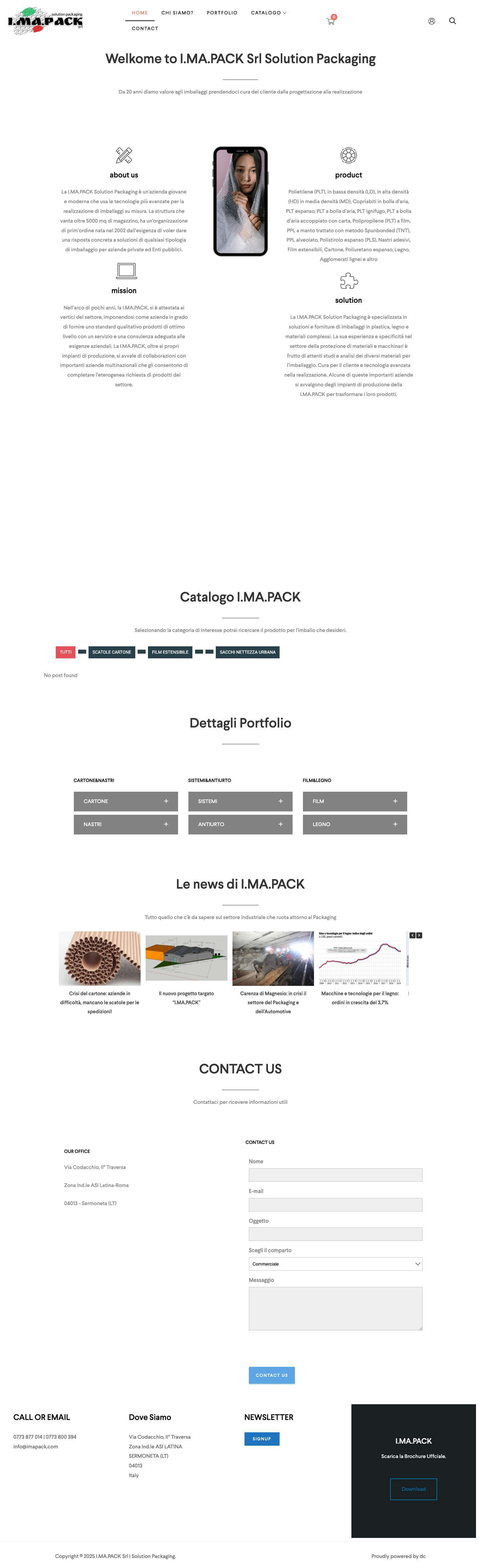 Home Imballaggi - I.MA.PACK Srl | Solution Packaging - Full Screenshot