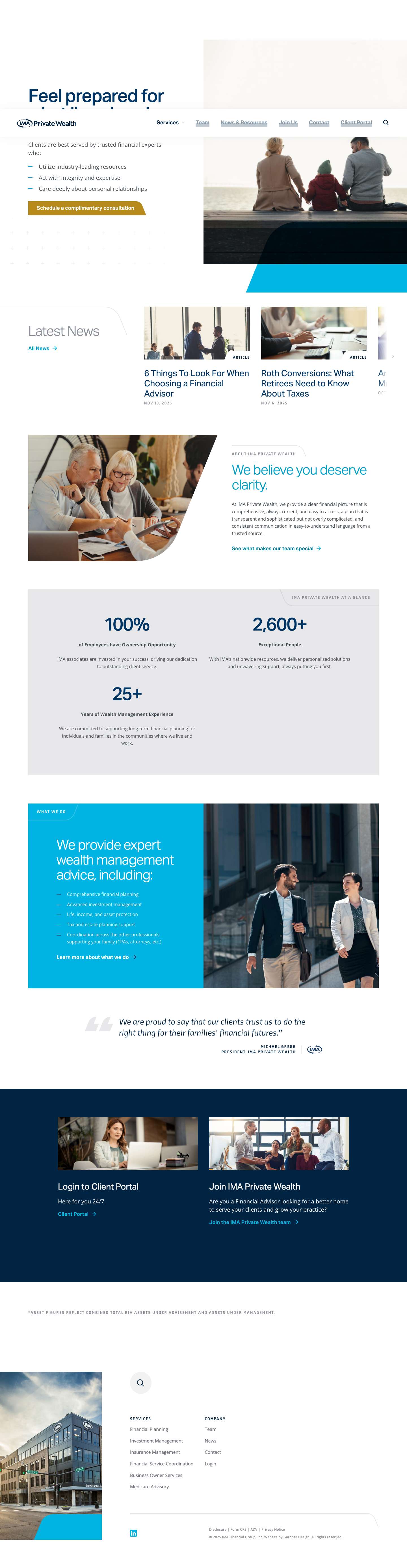 Home - IMA Private Wealth - Full Screenshot