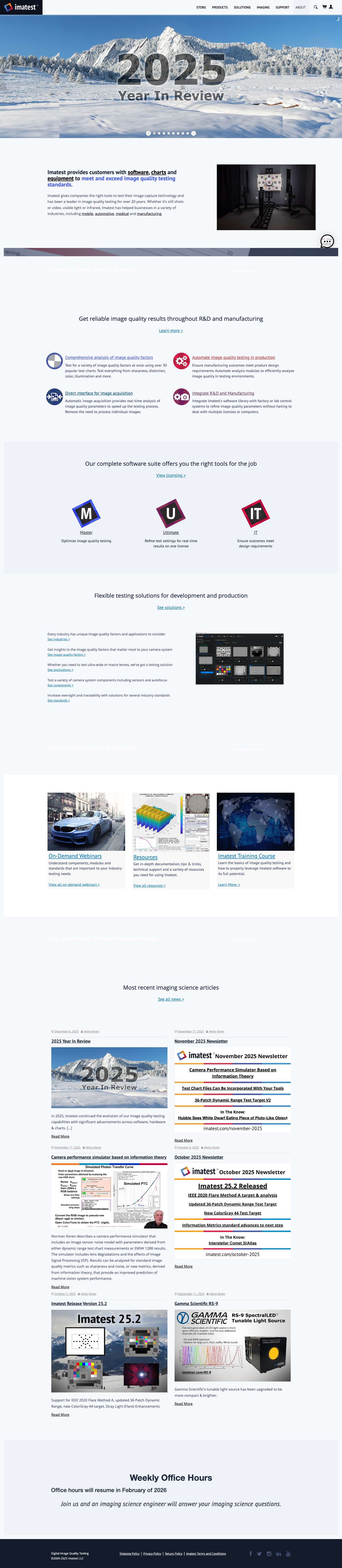 Imatest | Image Quality Testing Software & Test Charts - Full Screenshot
