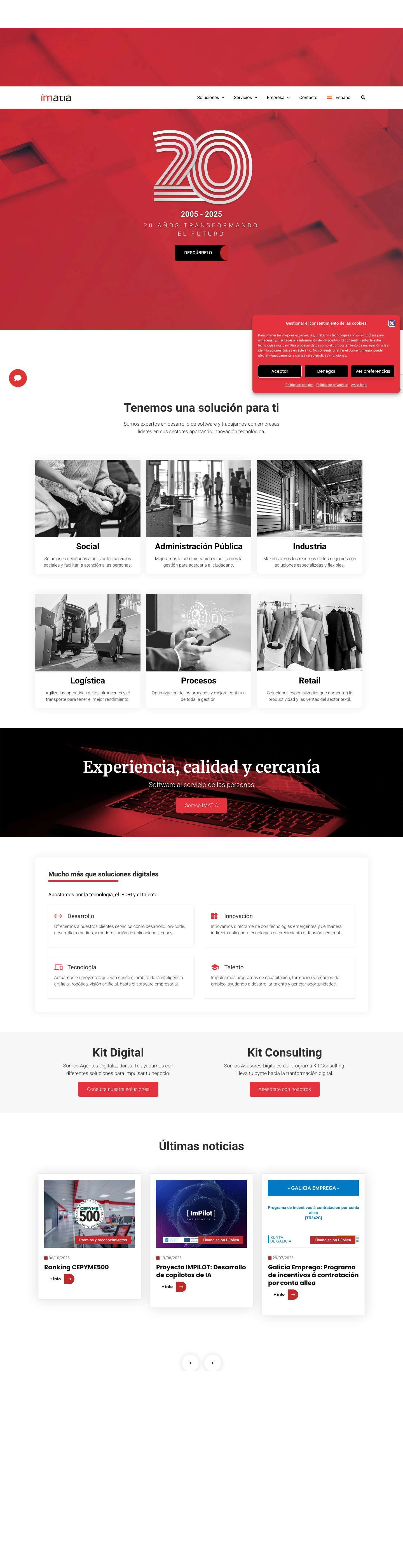 Imatia - Soluciones De Software E Innovación Tecnológica - Full Screenshot
