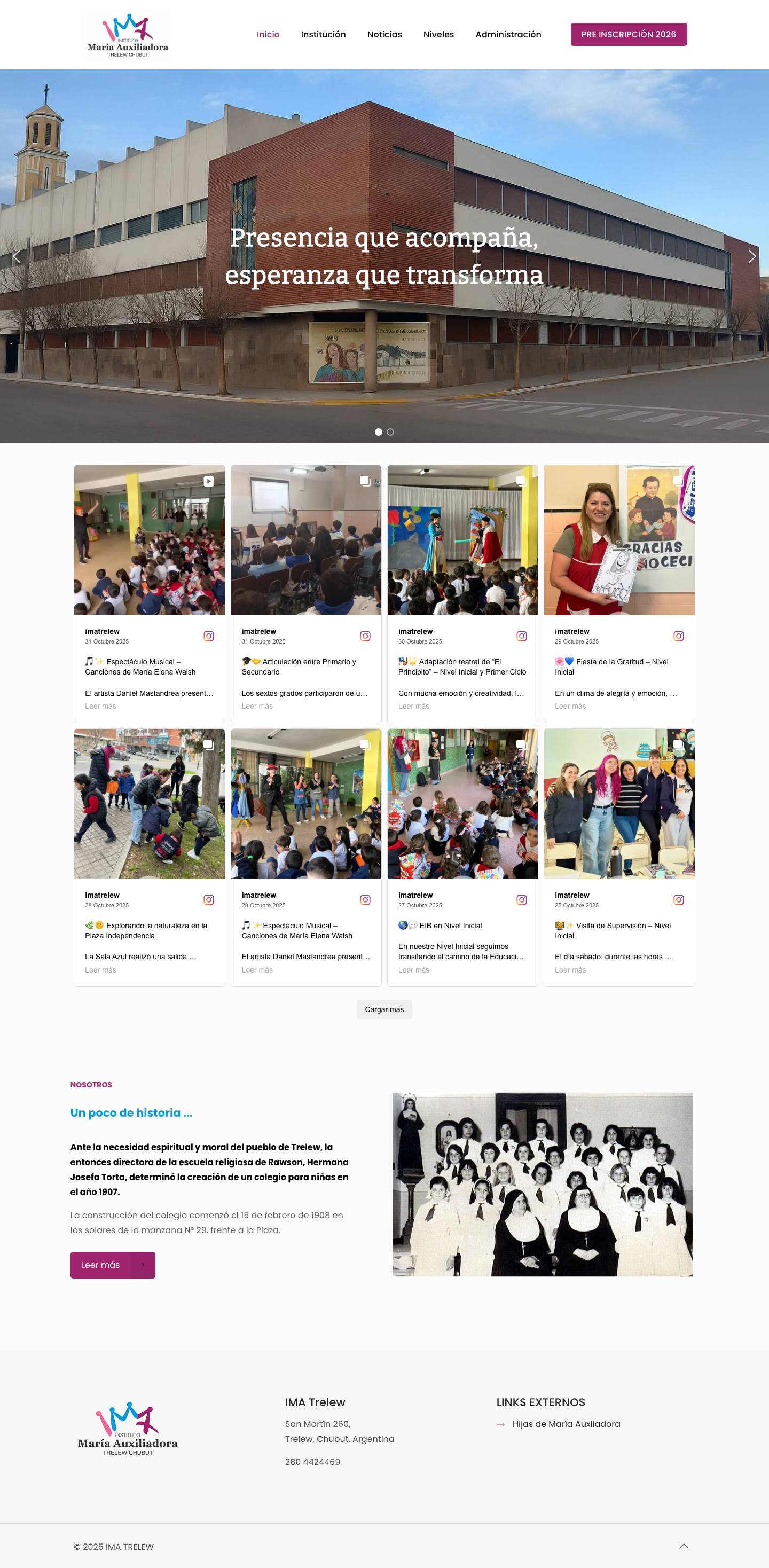 IMA TRELEW – Instituto María Auxiliadora - Full Screenshot