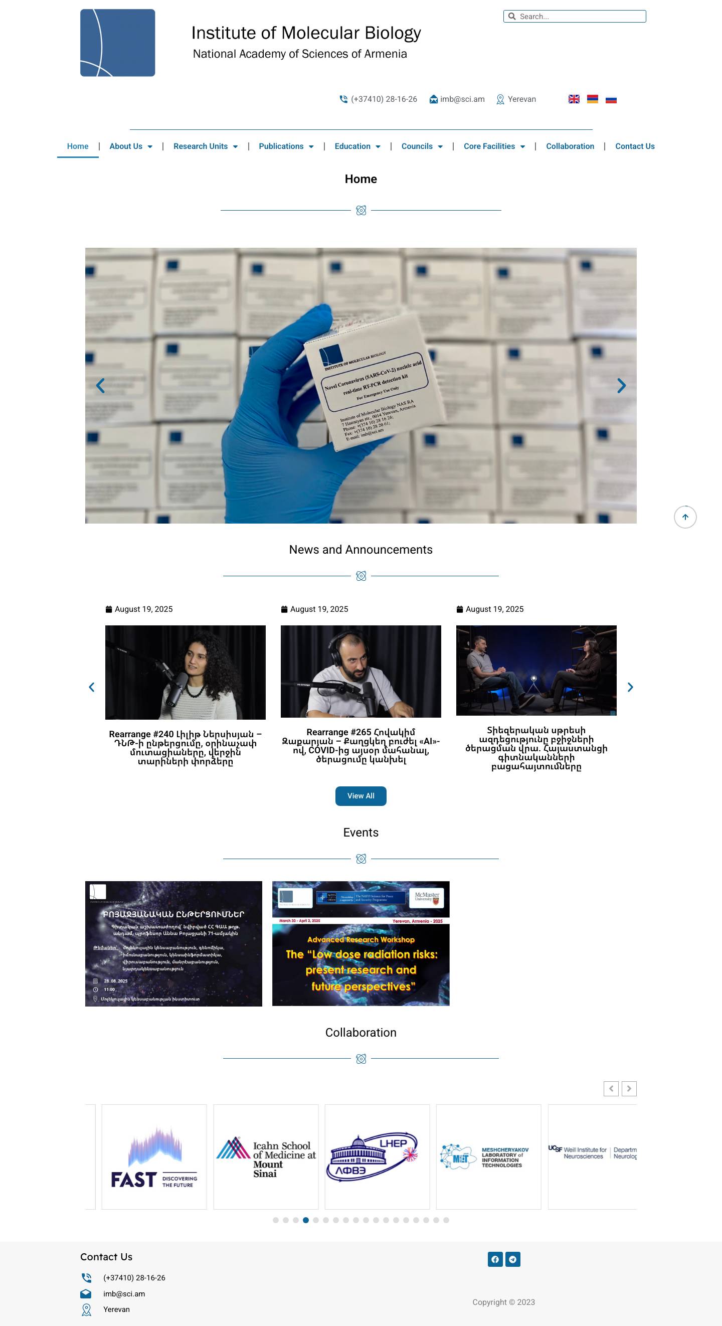 Institute of Molecular Biology – Institute of Molecular Biology - Full Screenshot