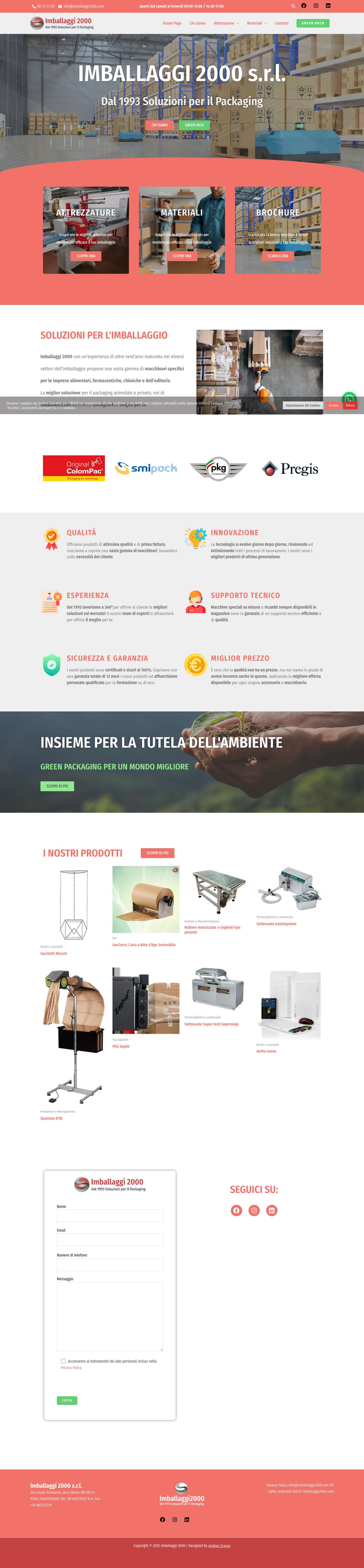 Home Page - Imballaggi 2000 - Full Screenshot