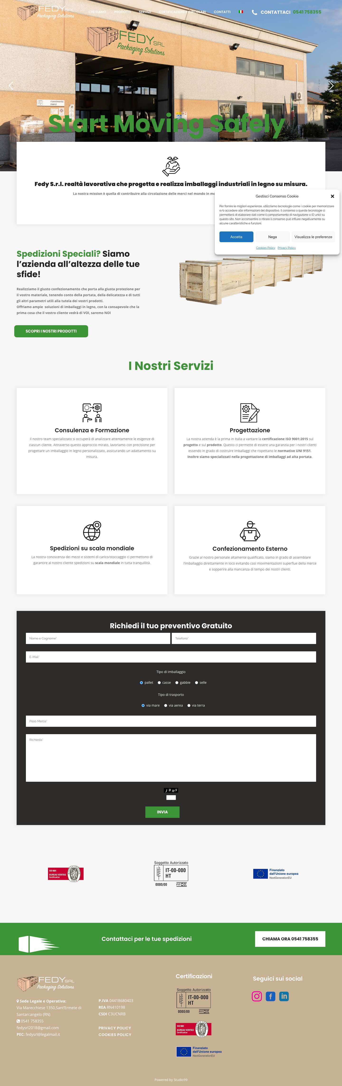 Home Page - Imballaggi Fedy S.r.l. - Full Screenshot