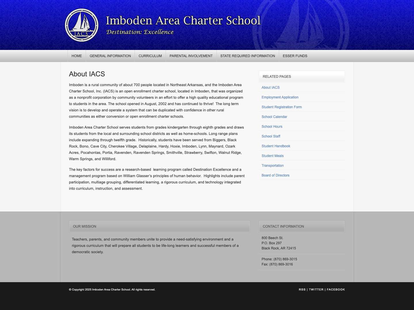 About IACS « Imboden Area Charter School - Full Screenshot