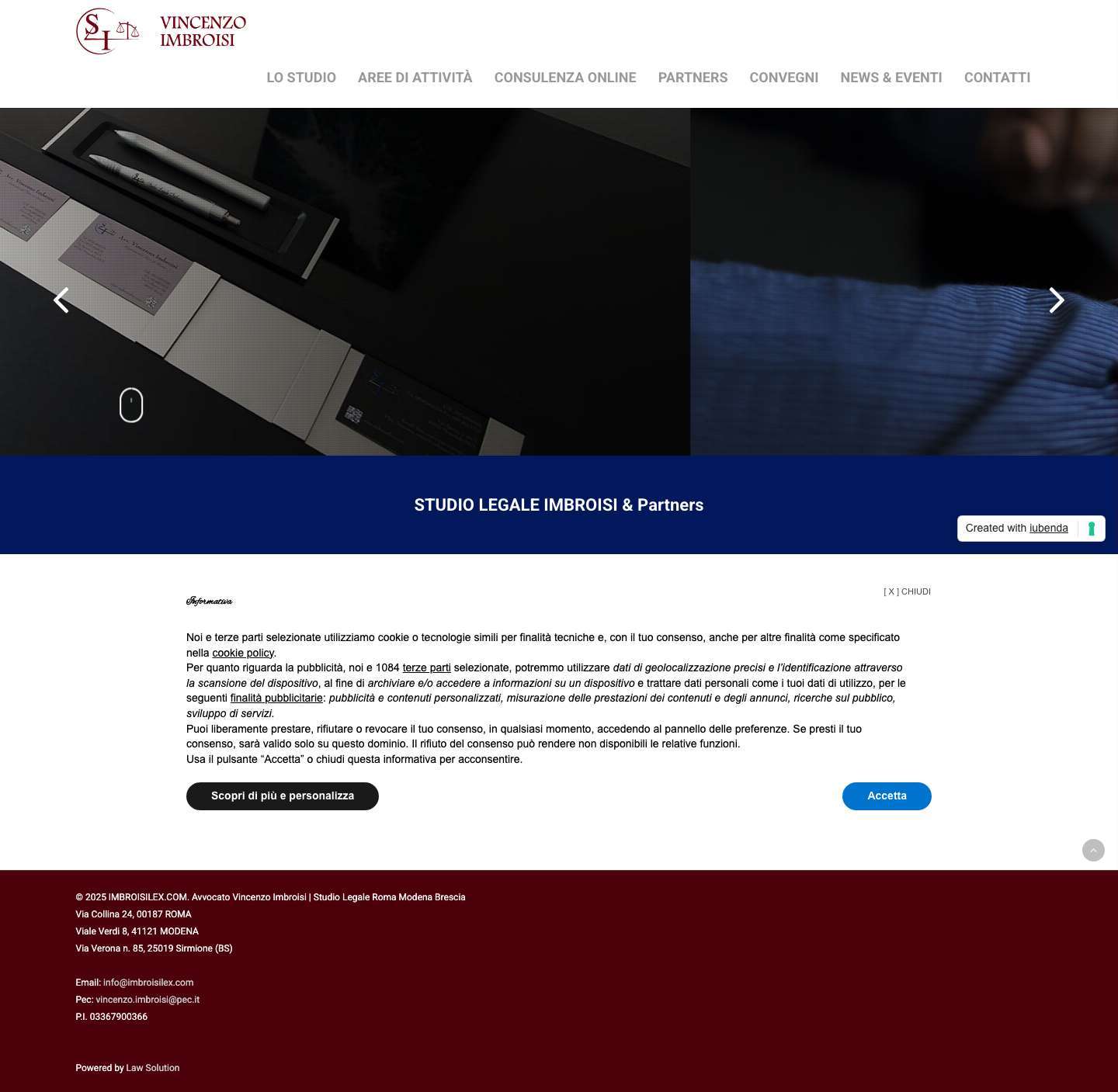 IMBROISILEX.COM – Avvocato Vincenzo Imbroisi | Studio Legale Modena Roma | - Full Screenshot