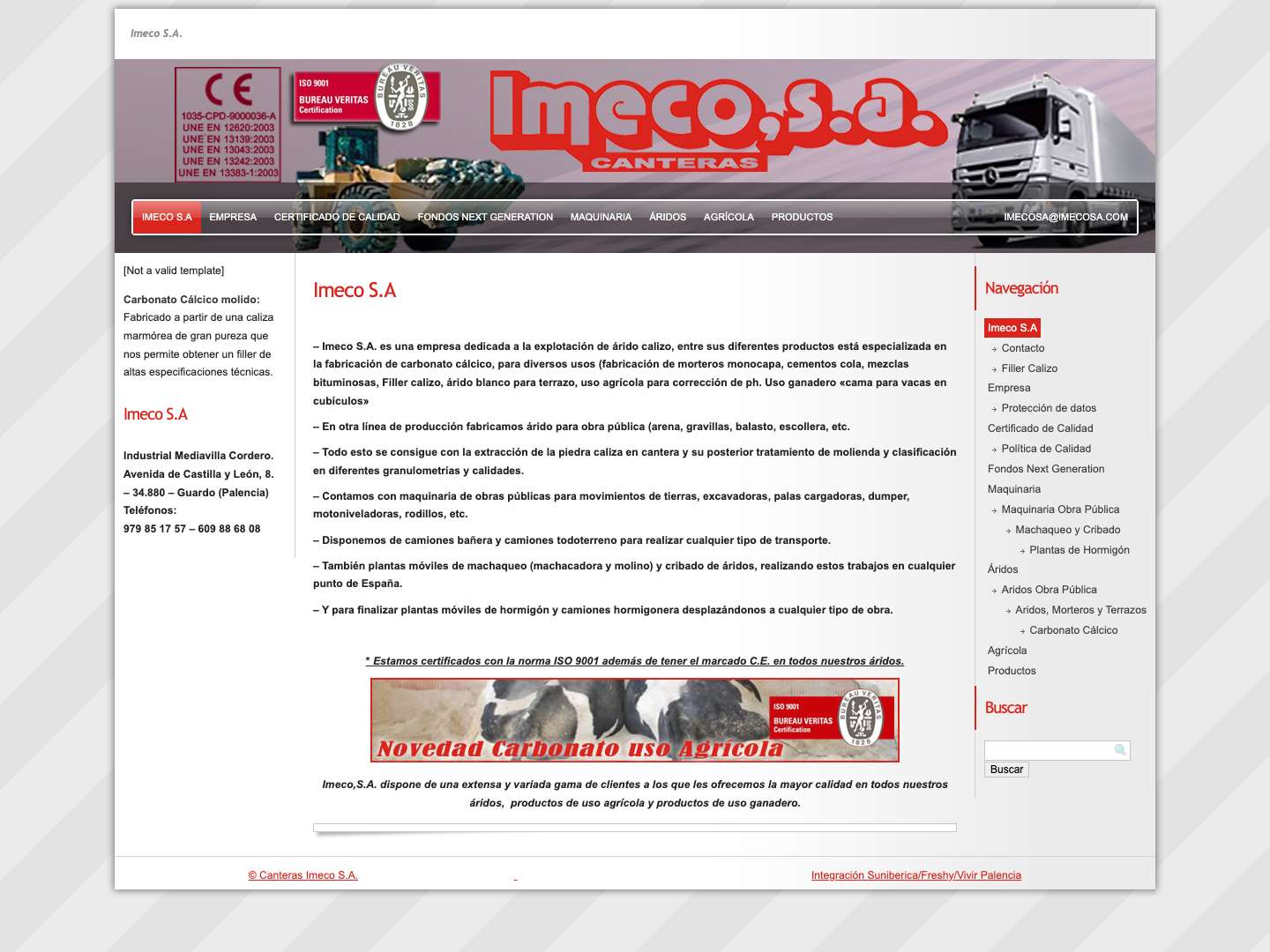 Filler Calizo. Imeco S.A Imeco S.A - Filler Calizo. Imeco S.A - Full Screenshot